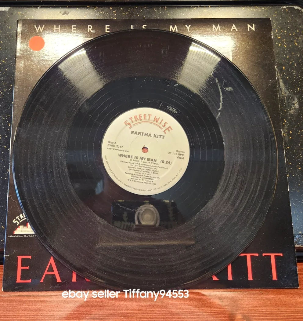 Eartha Kitt Where is My Man AUTOGRAPHED 12" Single 1983 FIRST PRESSING, image 4