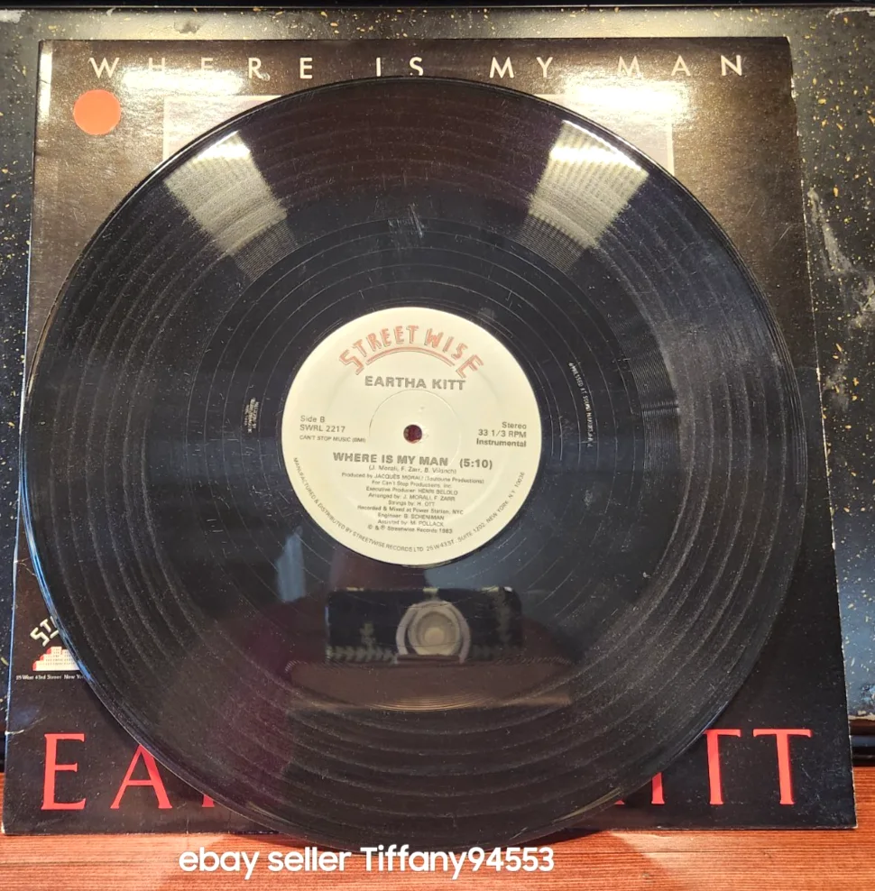 Eartha Kitt Where is My Man AUTOGRAPHED 12" Single 1983 FIRST PRESSING, image 5