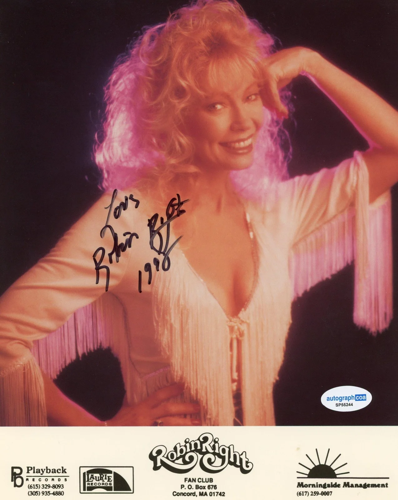 Robin Right — Robin Right "Sorry 'Bout That" Country Singer AUTOGRAPH Signed 8x10 Photo ACOA, изображение 2