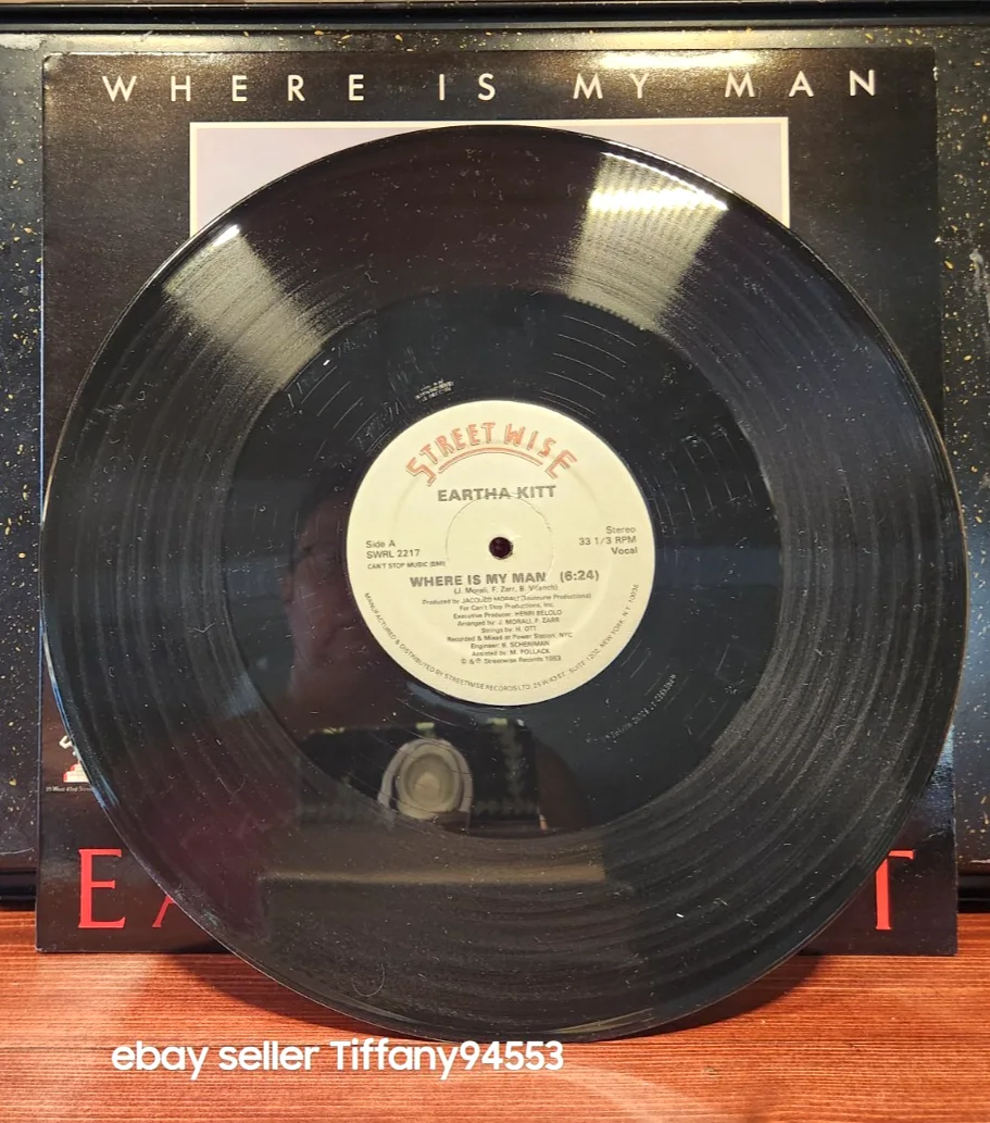 Eartha Kitt Where is My Man AUTOGRAPHED 12" Single 1983 FIRST PRESSING, image 5