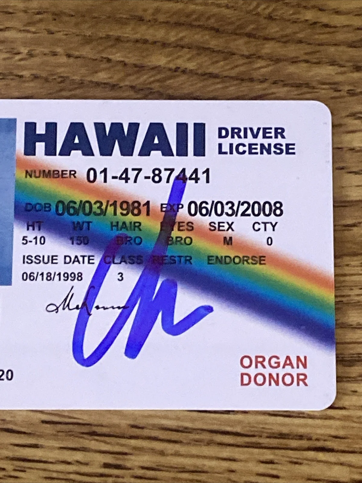 Christopher Mintz-Plasse — Christopher Mintz-Plasse Autographed Mclovin Fake ID License, image 2