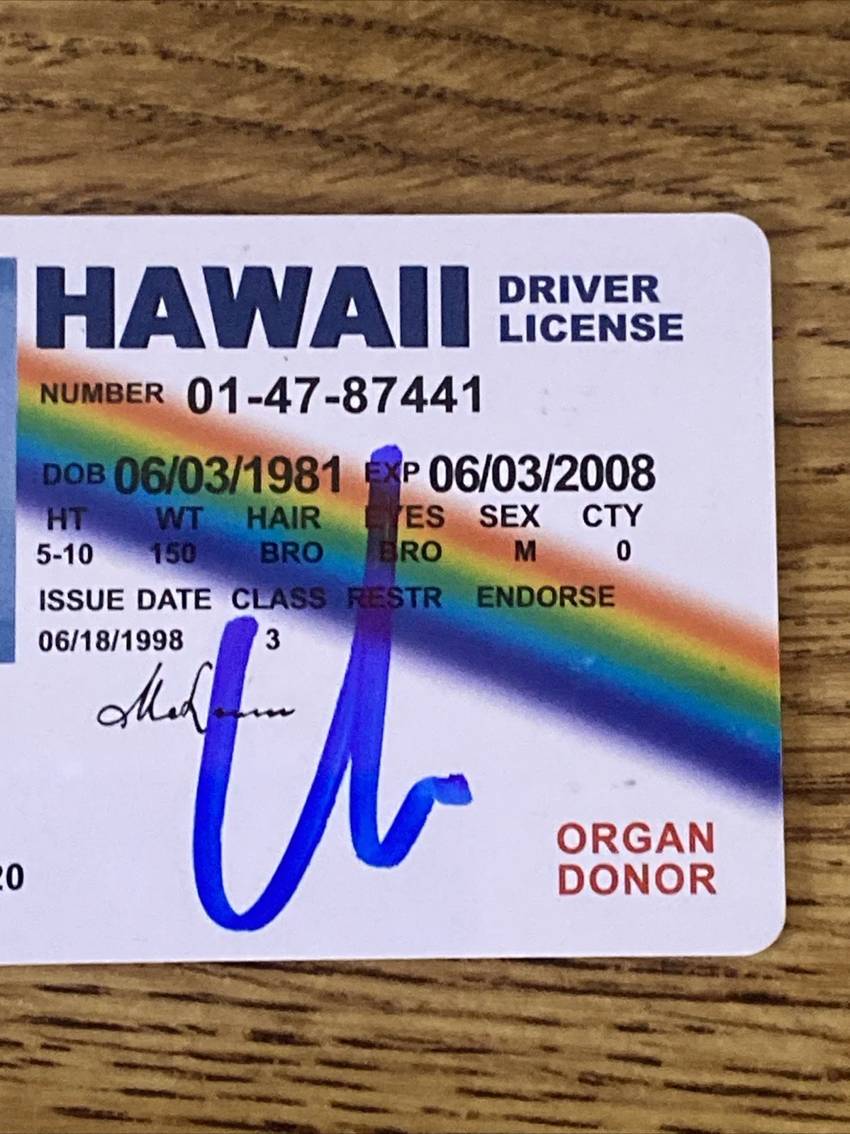 Christopher Mintz-Plasse — Christopher Mintz-Plasse Autographed Mclovin Fake ID License, image 2