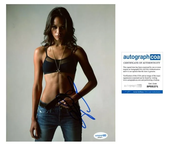 Zoe Saldana — Zoe Saldana "Colombiana" AUTOGRAPH Signed 'Cataleya' 8x10 Photo ACOA