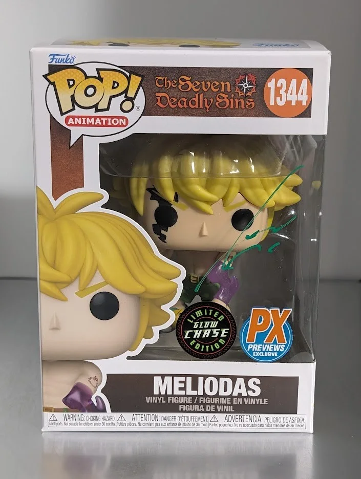 Yuki Kaji — Yuki Kaji JVA Signed Funko Pop #1344 GLOW CHASE Meliodas The Seven Deadly Sins, изображение 2