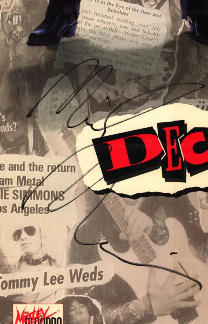 Motley Crue Band Autographed Signed Decade of Decadence Poster AMCo COA 13709, изображение 2