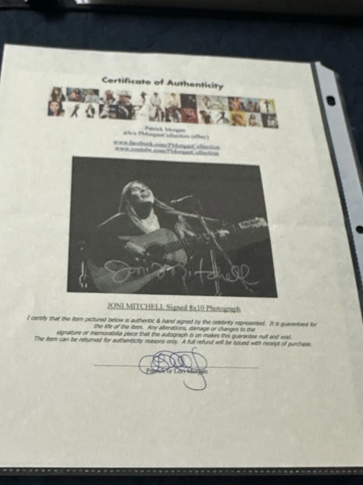 JONI MITCHELL Signed 8x10" Authentic Original Autograph GENUINE w/COA, image 2