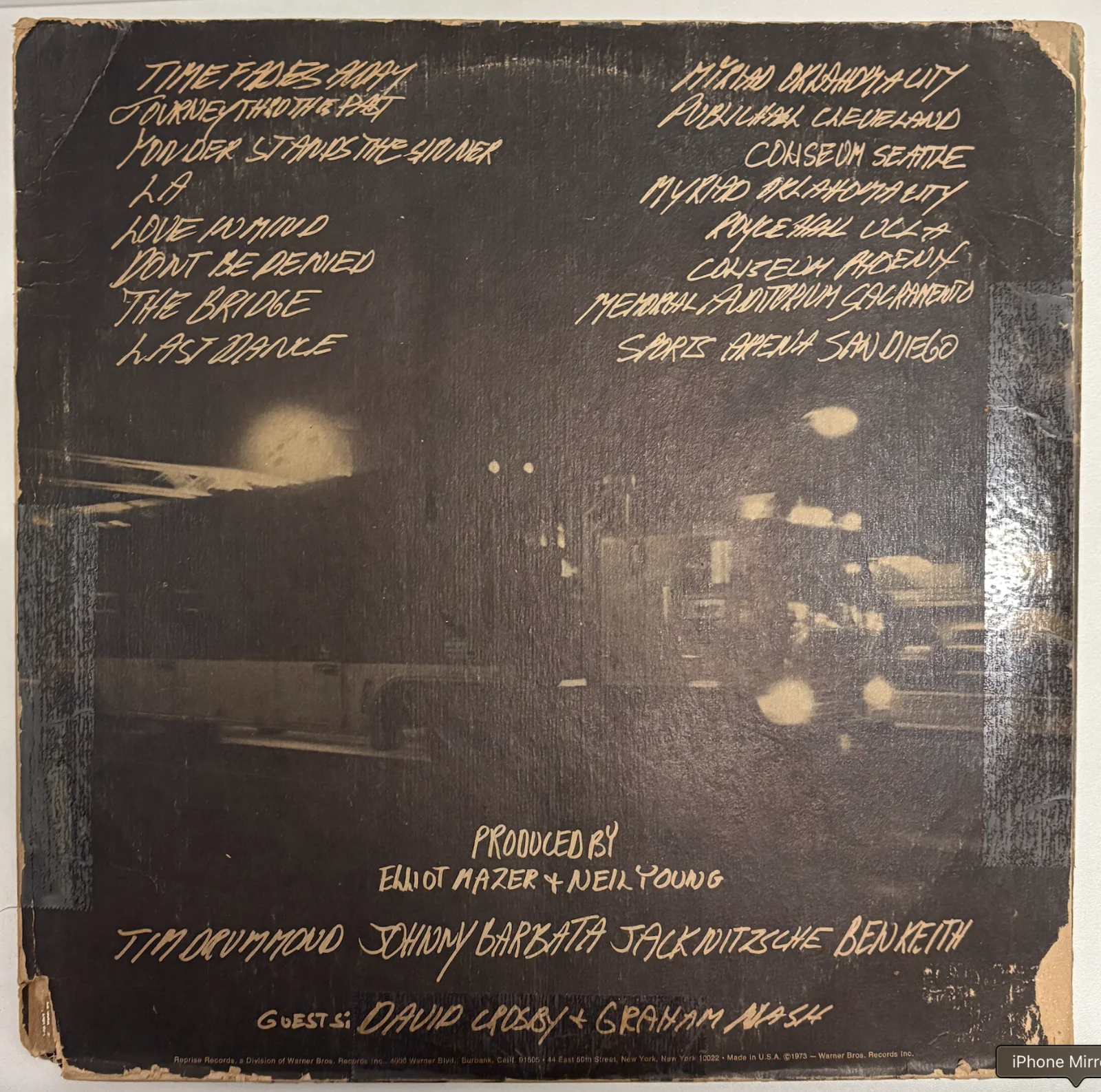 Neil Young Autographed Signed Time Fades Away Vinyl Record Album AMCo LOA 17353, изображение 3