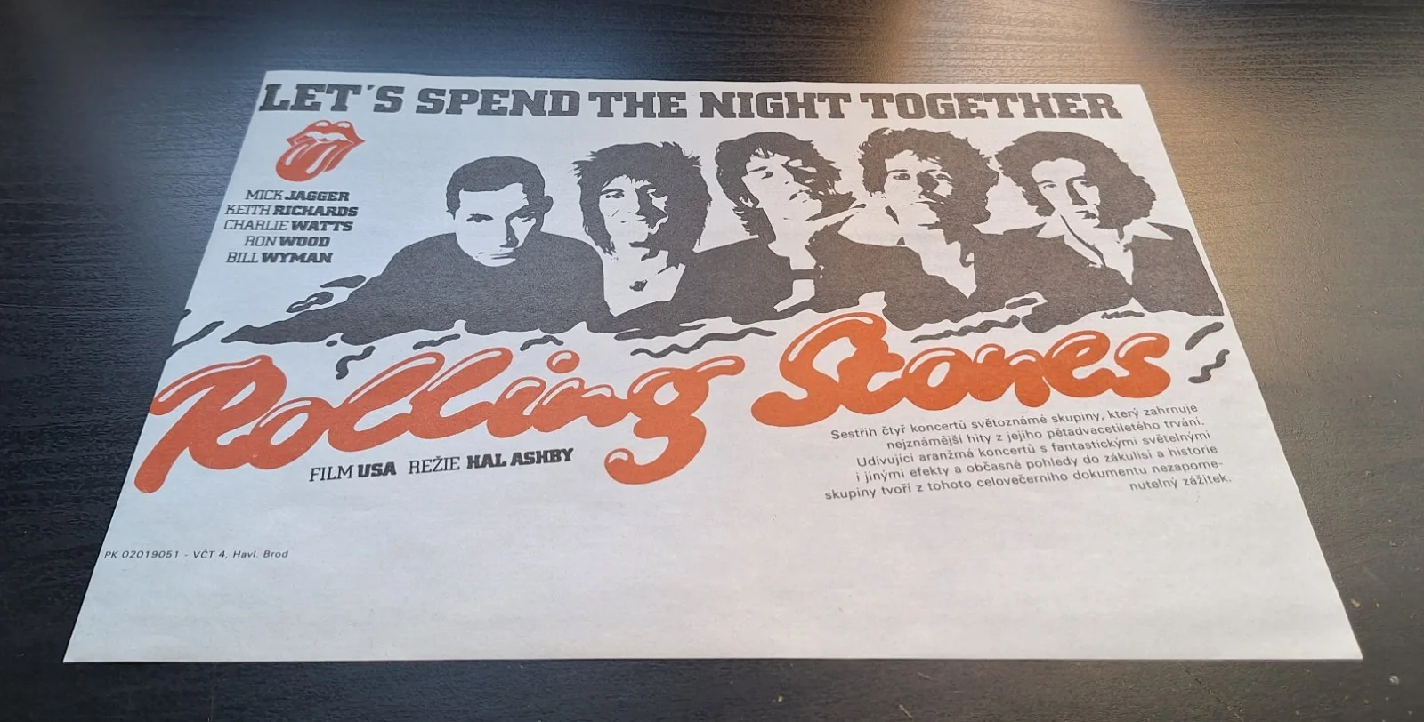 ROLLING STONES, LET'S SPEND THE NIGHT TOGETHER, ORIGINAL A4 CZECH MOVIE POSTER, image 2