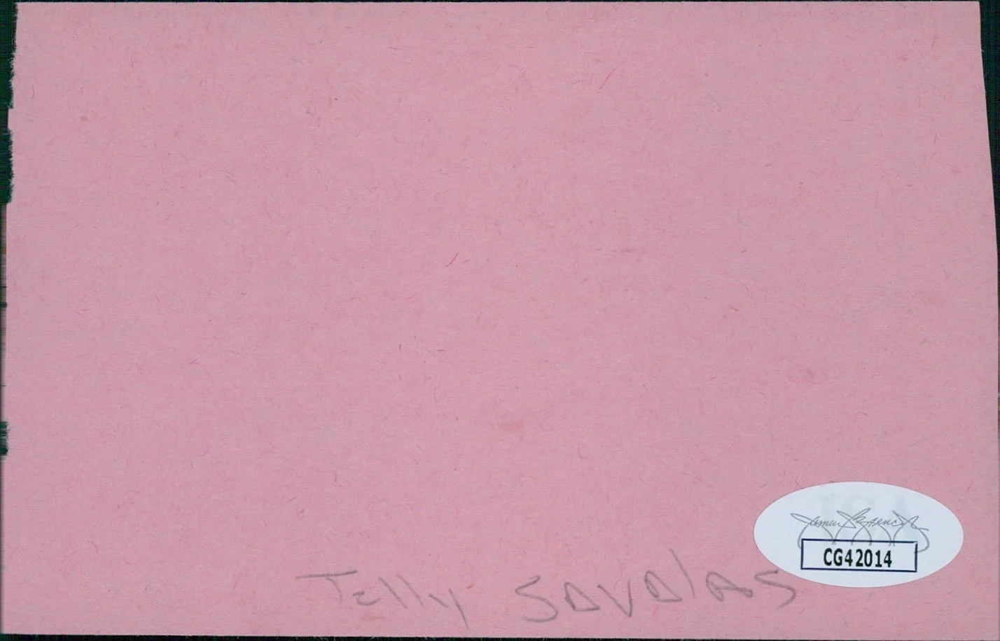 Telly Savalas — Telly Savalas Actor Signed 3x4.5 Cut Page JSA Authenticated Personalized, image 2
