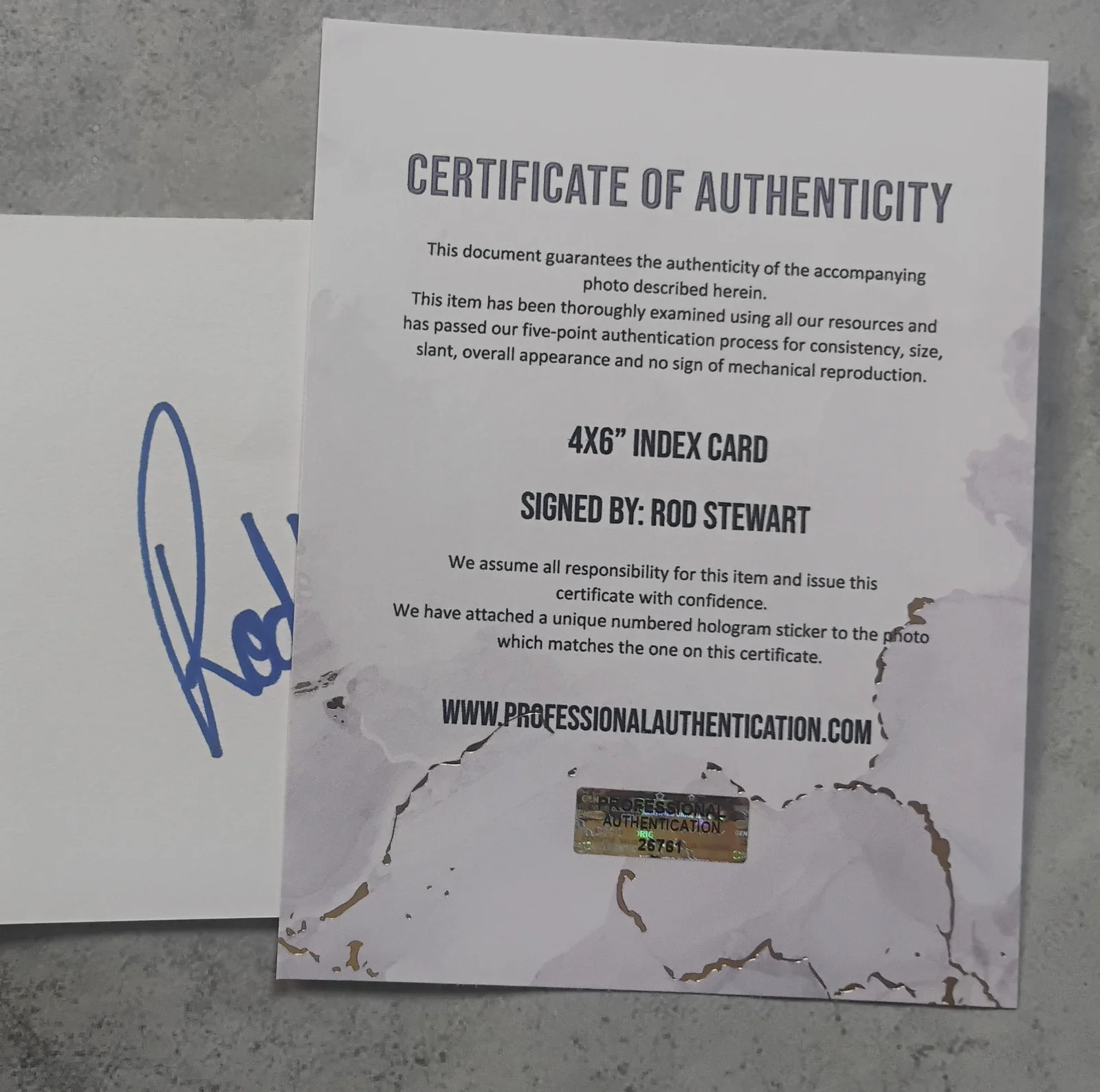 Rod Stewart Hand Signed Autograph Index Card COA - NO US TARIFFS, image 5