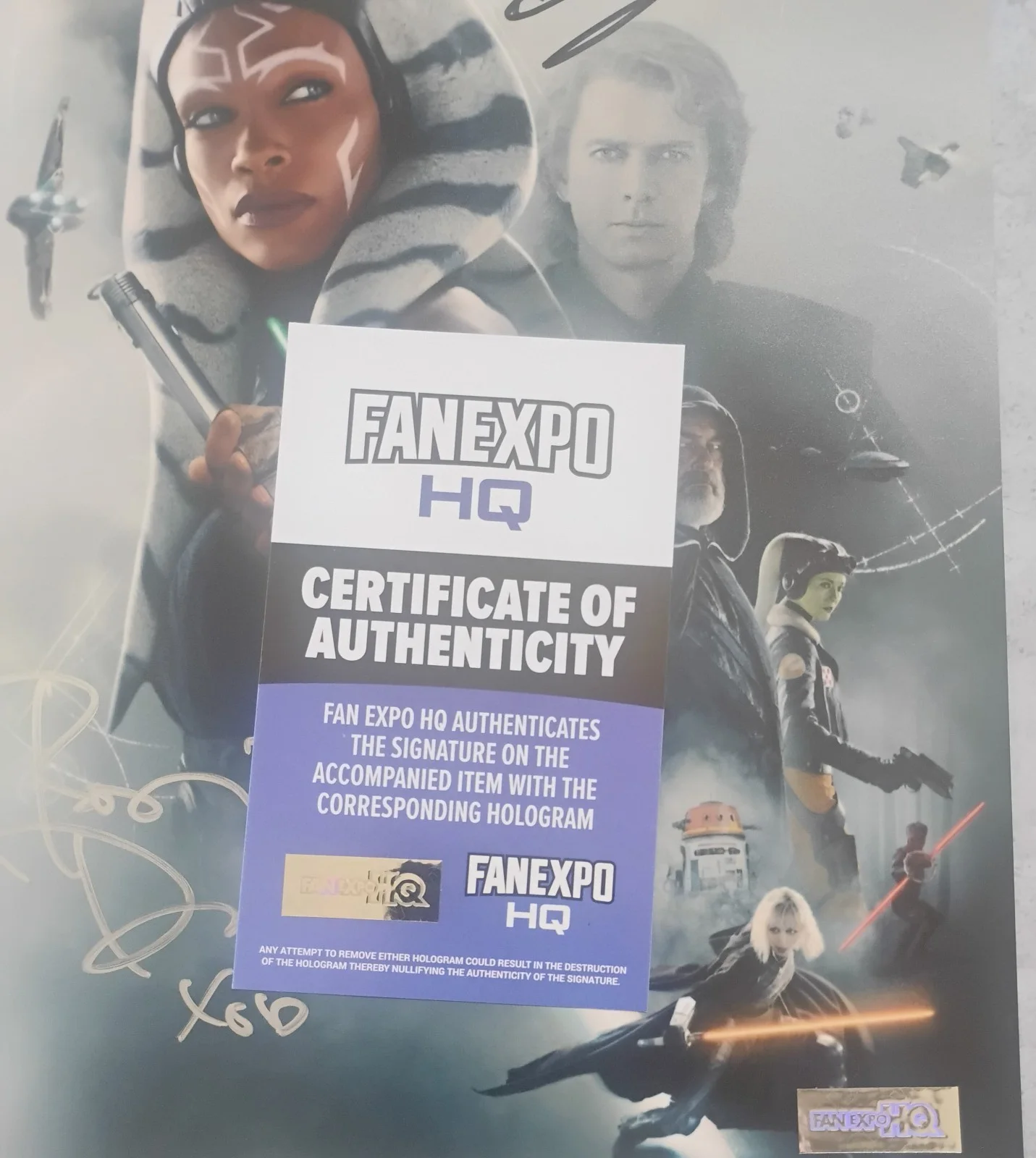 Rosario Dawson & Hayden Christensen Hand Signed 8x10 Photo COA Ahsoka Star Wars, изображение 5