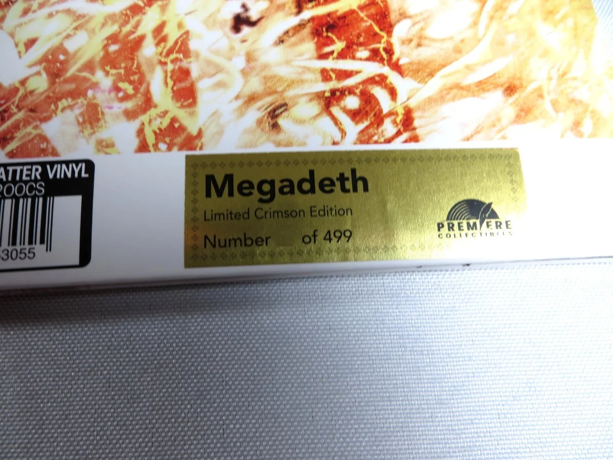 Megadeth Band Signed Autographed Record Album Cover Mustaine +3 Crimson /499 JSA, image 3