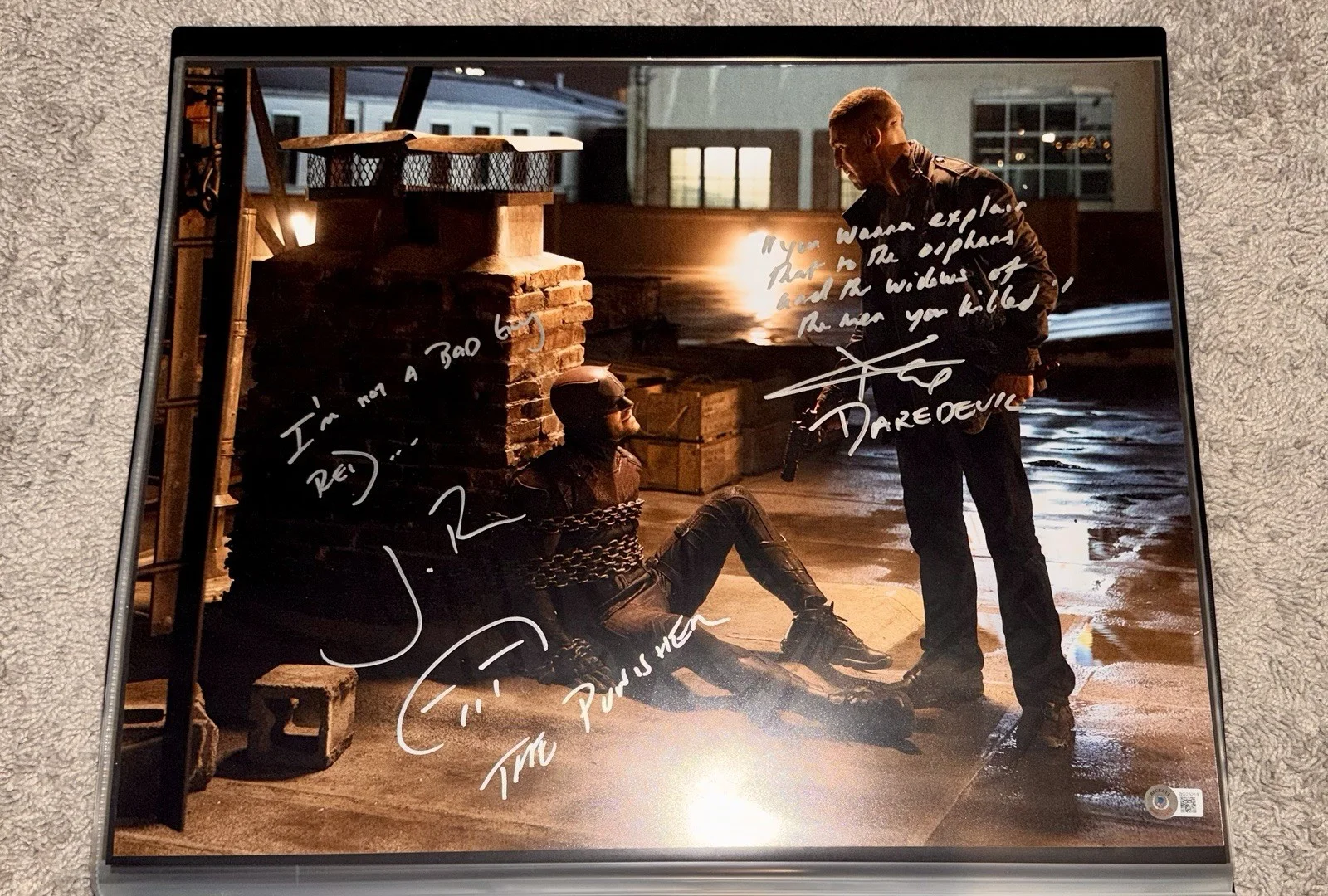 Charlie Cox & Jon Bernthol — Charlie Cox & Jon Bernthol Signed 16x20 Daredevil Photo Beckett COA Quotes!