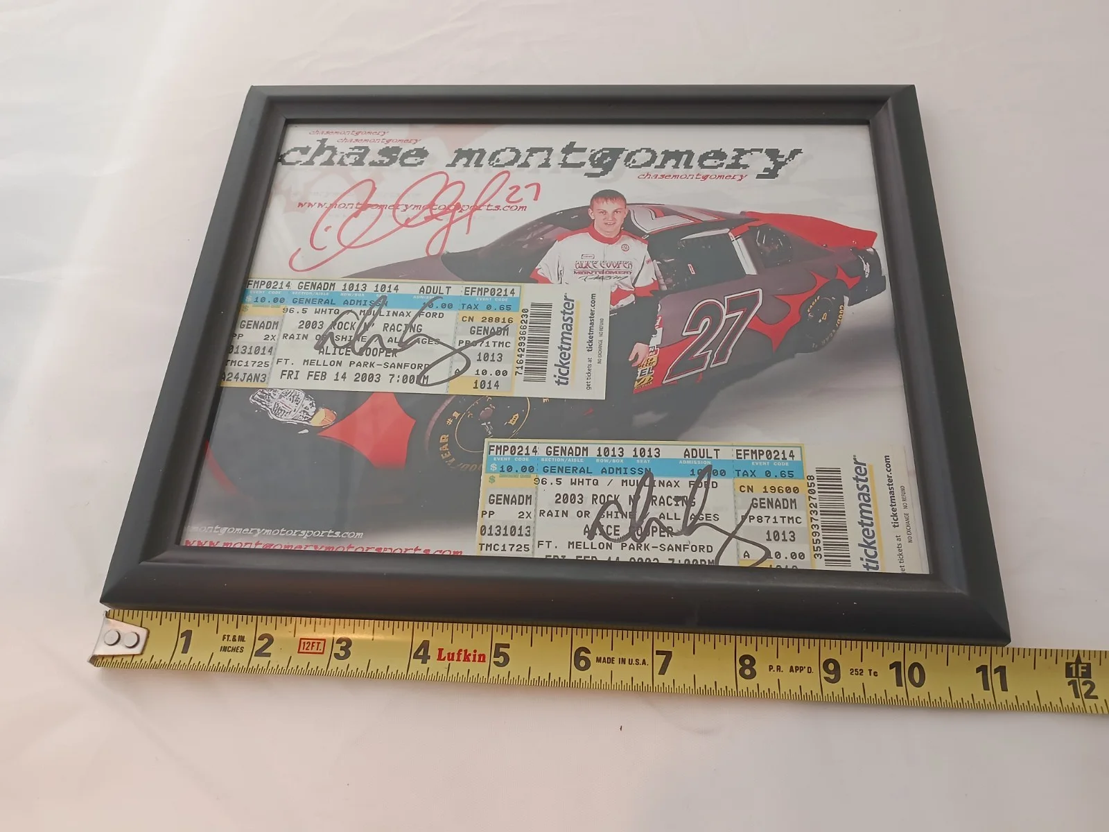 Signed Photo Chase Montgomery #27 & Alice Cooper 2003 Rock & Racing, изображение 3