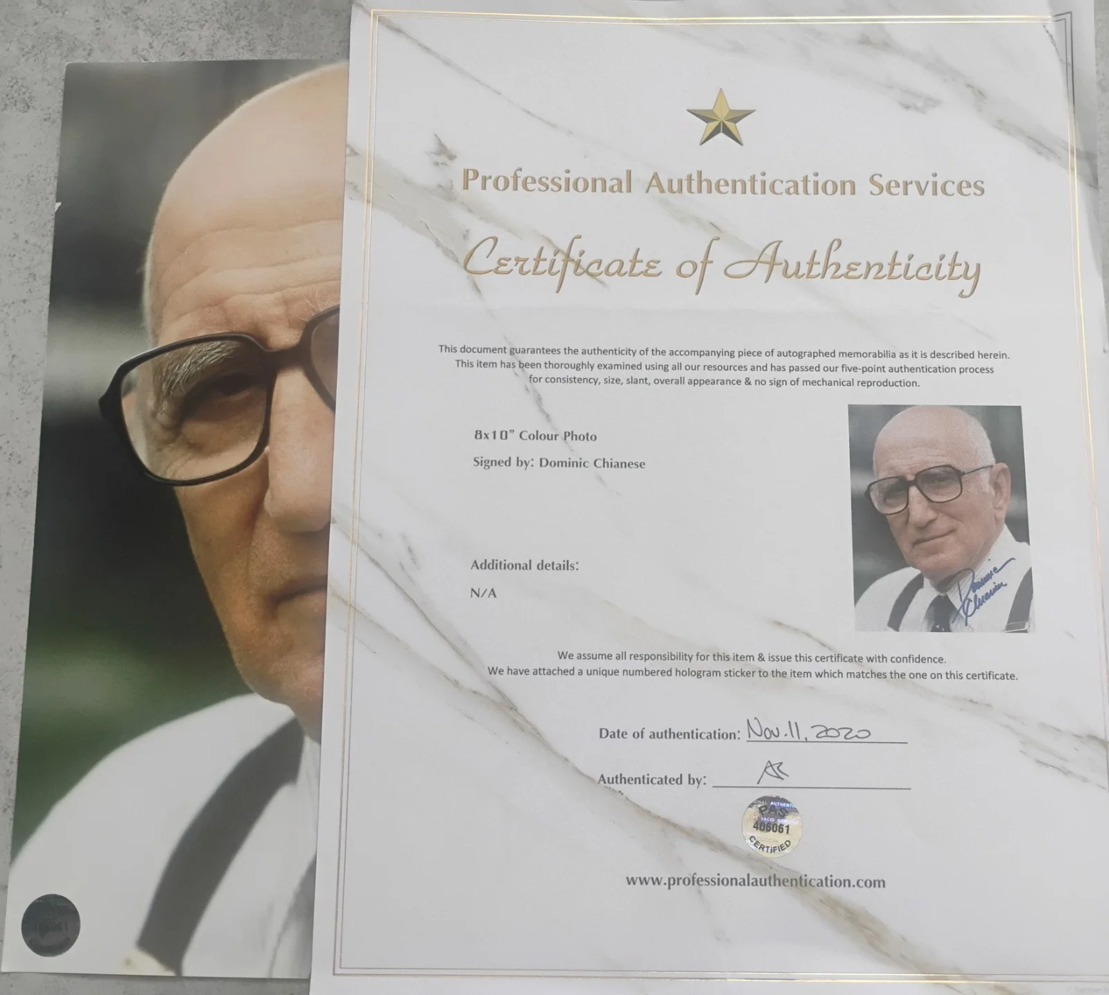 Dominic Chianese Hand Signed Autograph 8x10 Photo COA The Sopranos, изображение 4