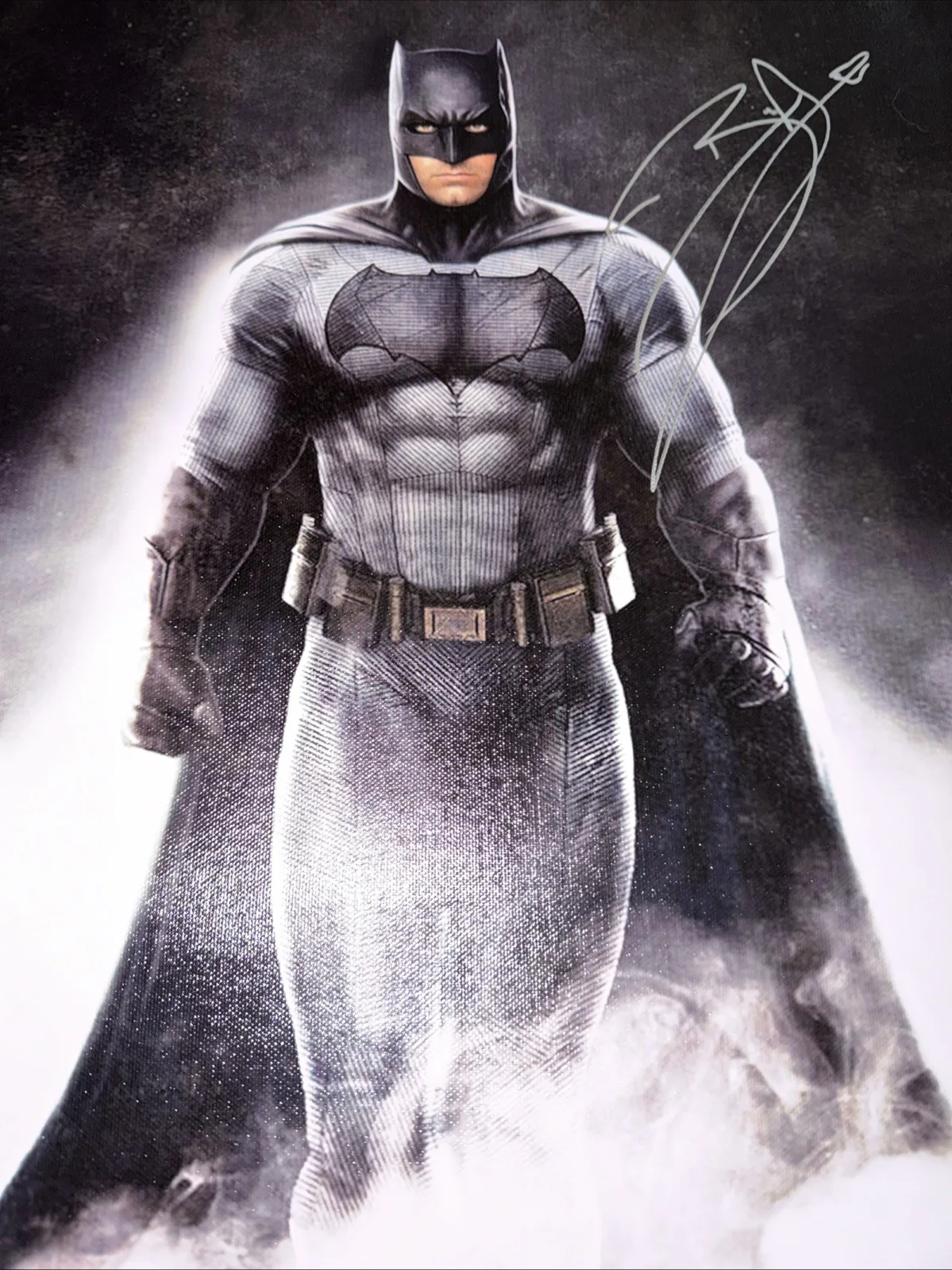 BEN AFFLECK — BEN AFFLECK SIGNED BATMAN CANVAS PHOTO BECKETT JUSTICE LEAGUE DC, изображение 3