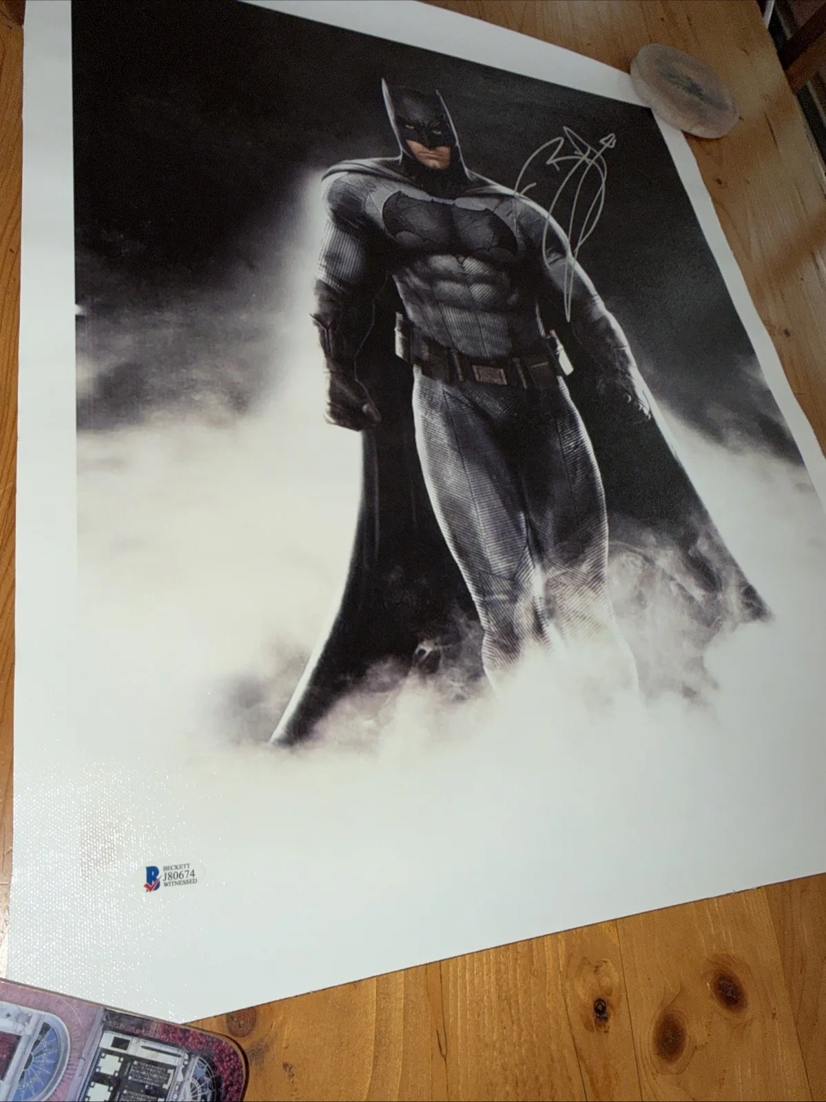 BEN AFFLECK — BEN AFFLECK SIGNED BATMAN CANVAS PHOTO BECKETT JUSTICE LEAGUE DC, изображение 5