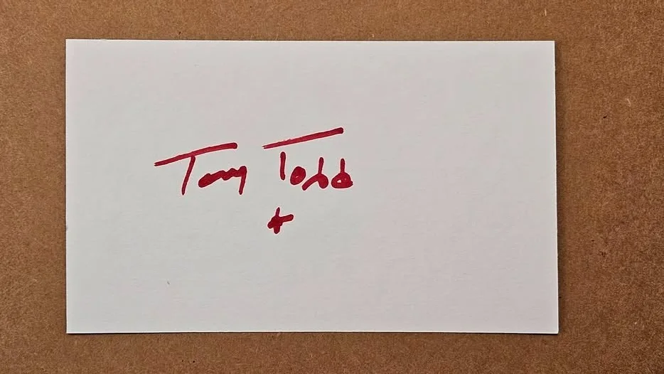 TONY TODD — TONY TODD SIGNED 3x5 INDEX CARD AUTOGRAPH - CANDYMAN