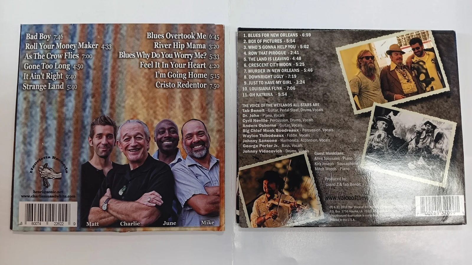 Charlie Musselwhite + Voice Of The Wetlands Signed CD Pair, Lot of 2 - Autograph, изображение 2