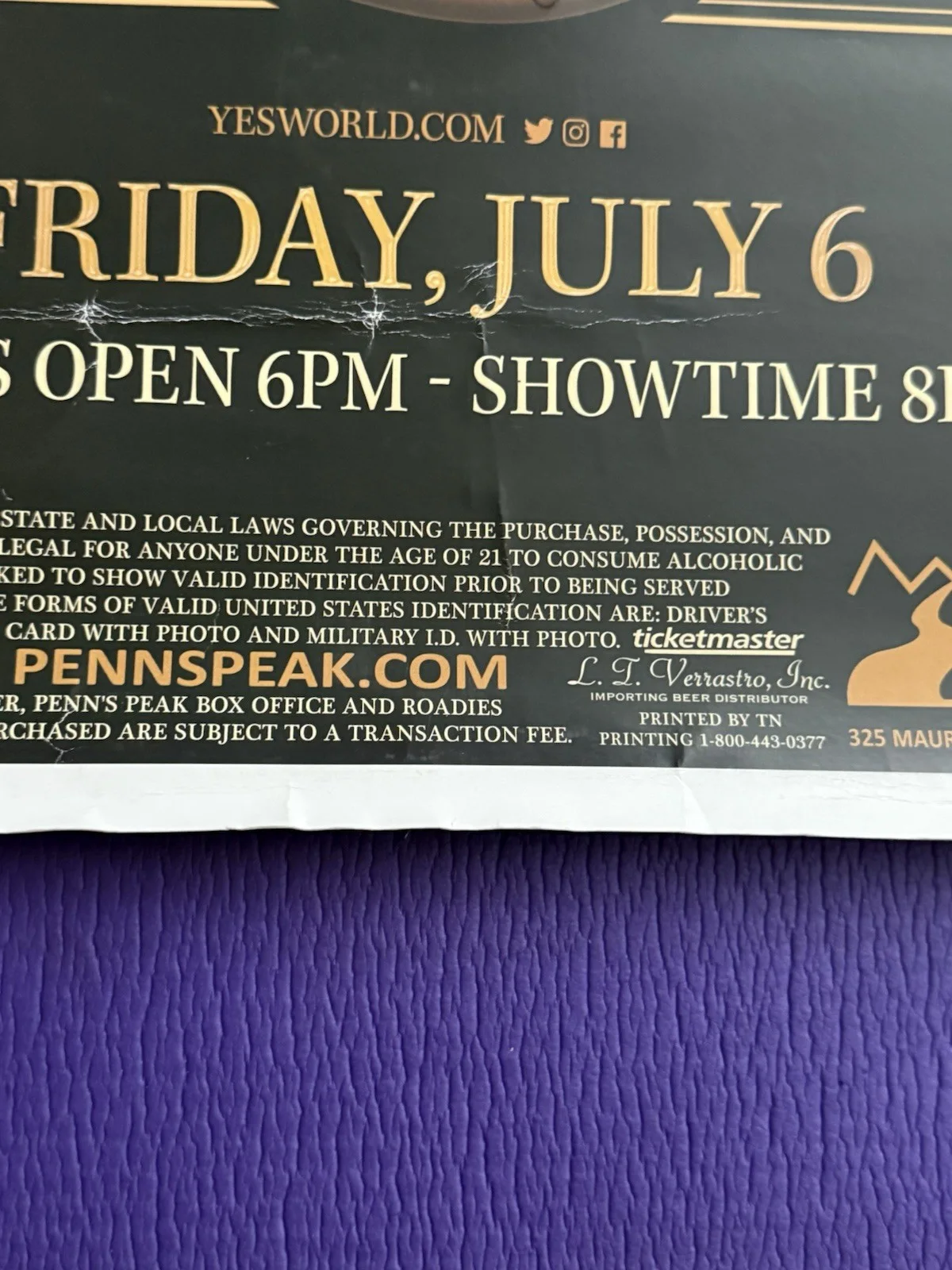 YES~Fri.July 6,2018. “Their Golden Anniversary” PennsPeak Concert Venue SeeDesc, изображение 4