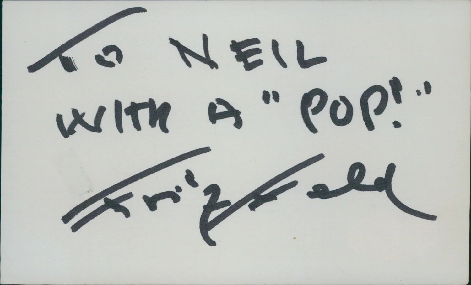 Fritz Feld — Fritz Feld Actor Signed 3x5 Index Card JSA Authenticated Personalized
