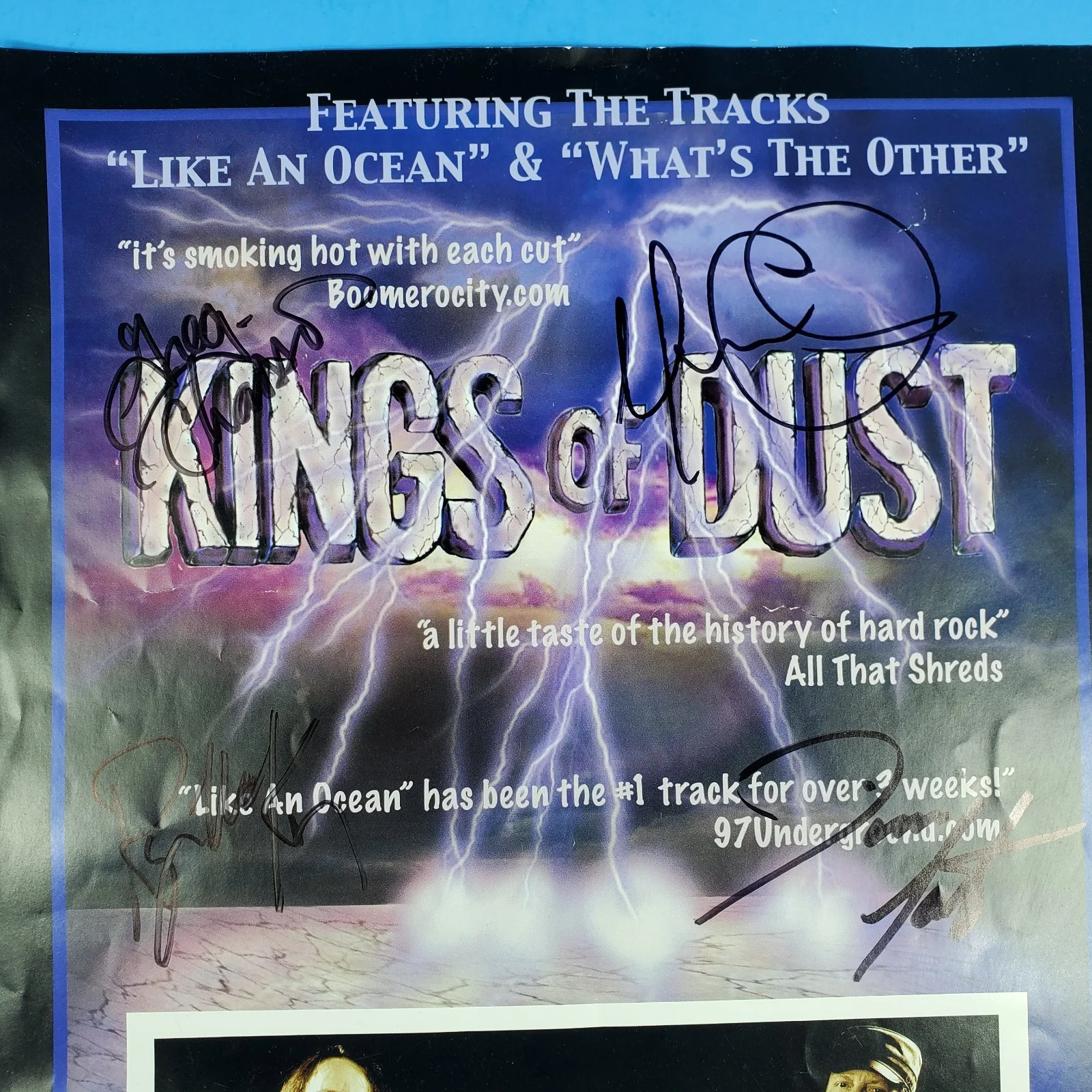 SIGNED Kings of Dust Rock Band Poster Promo Self Titled Album Shock Record 11x17, изображение 5
