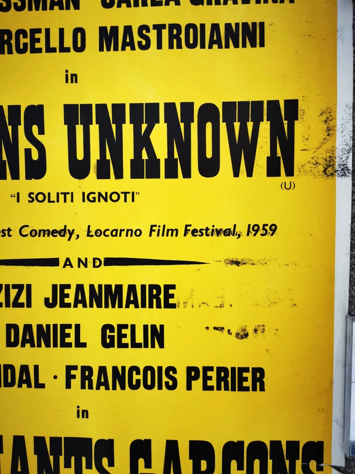 PERSONS UNKNOWN 1958 Vittorio Gassman, Toto PETER STRAUSFELD UK QUAD POSTER, изображение 5