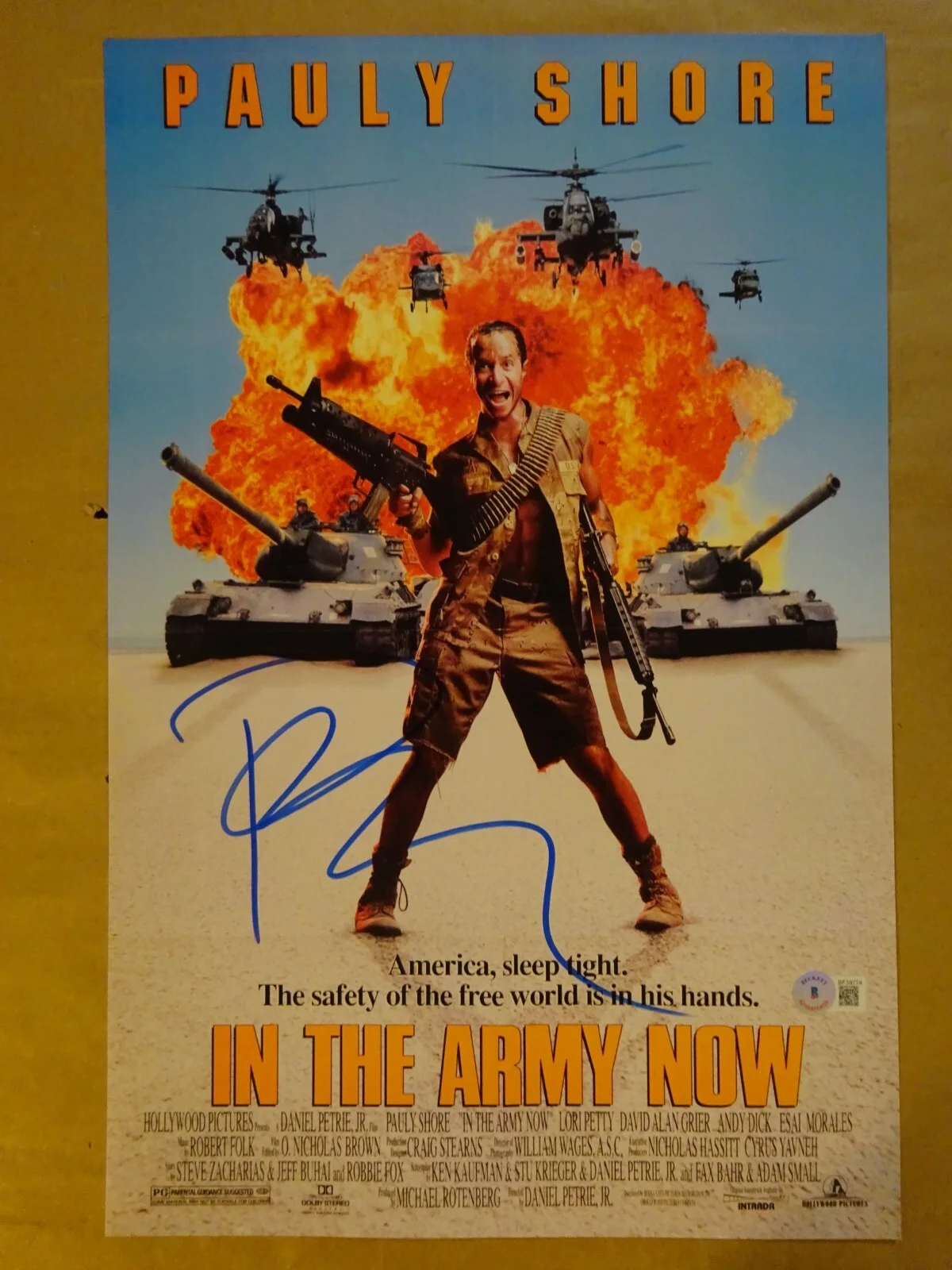 Pauly Shore — Signed Pauly Shore Autographed In The Army Now 11"x17" Photo Beckett BAS COA