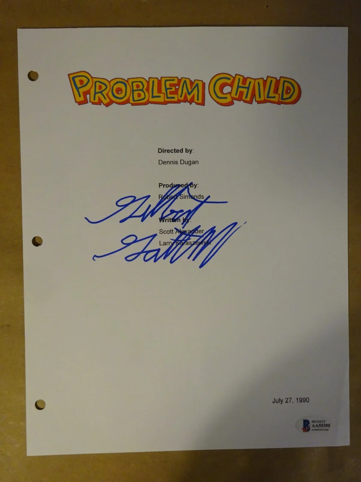 Gilbert Gottfried — Autographed Gilbert Gottfried Signed Problem Child Script Cover Beckett BAS COA, image 2