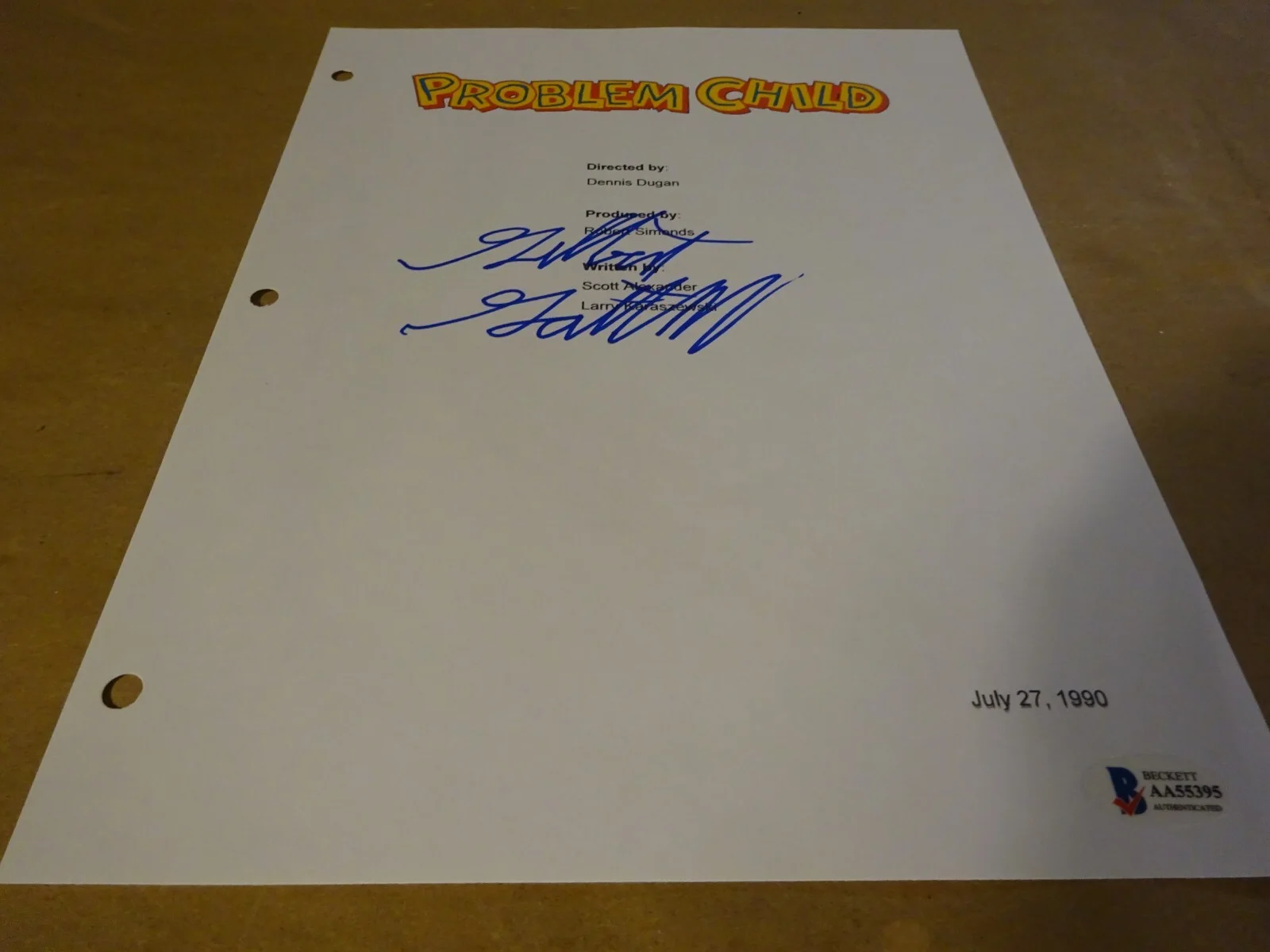 Gilbert Gottfried — Autographed Gilbert Gottfried Signed Problem Child Script Cover Beckett BAS COA, image 3