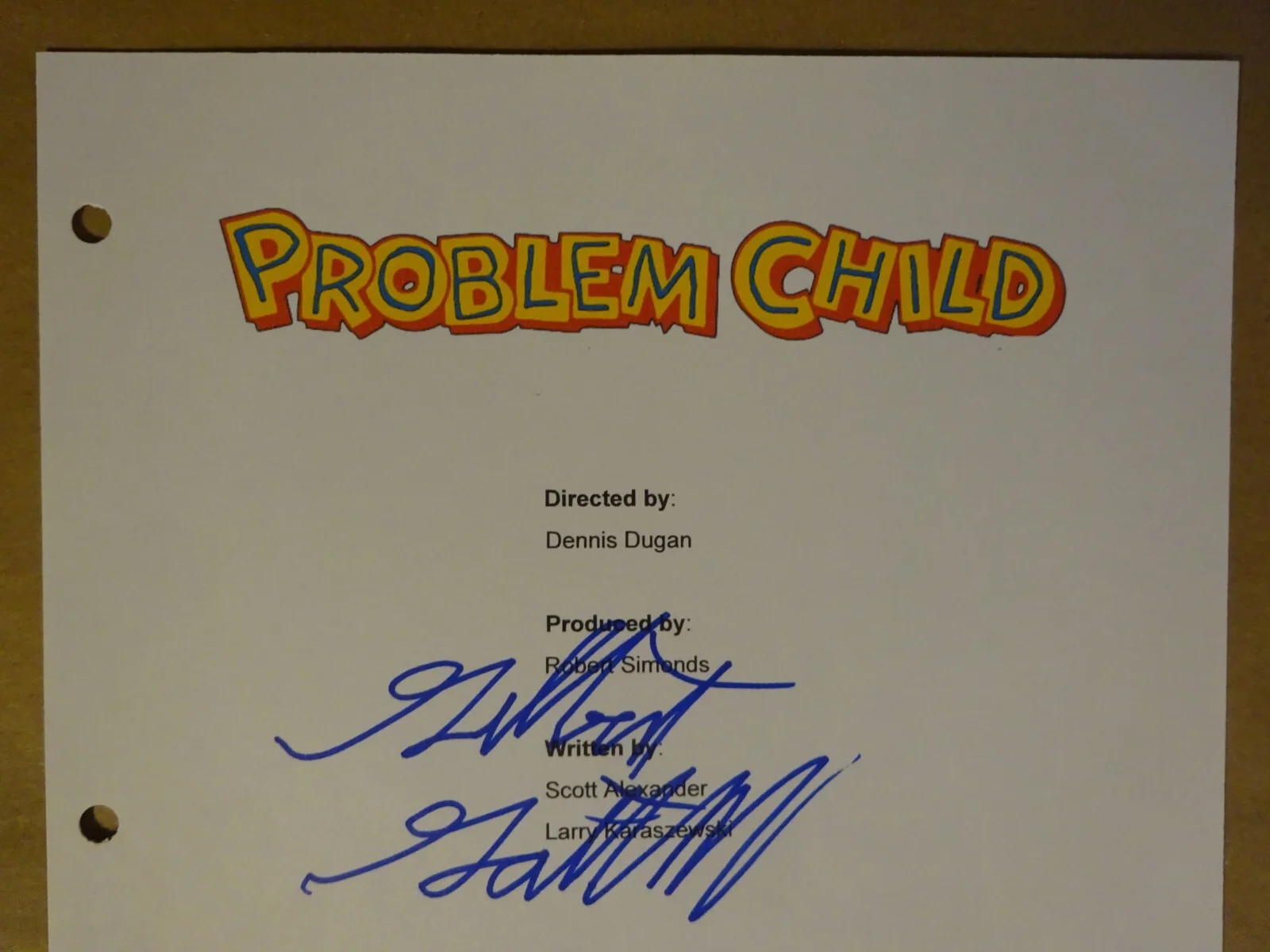 Gilbert Gottfried — Autographed Gilbert Gottfried Signed Problem Child Script Cover Beckett BAS COA, image 5