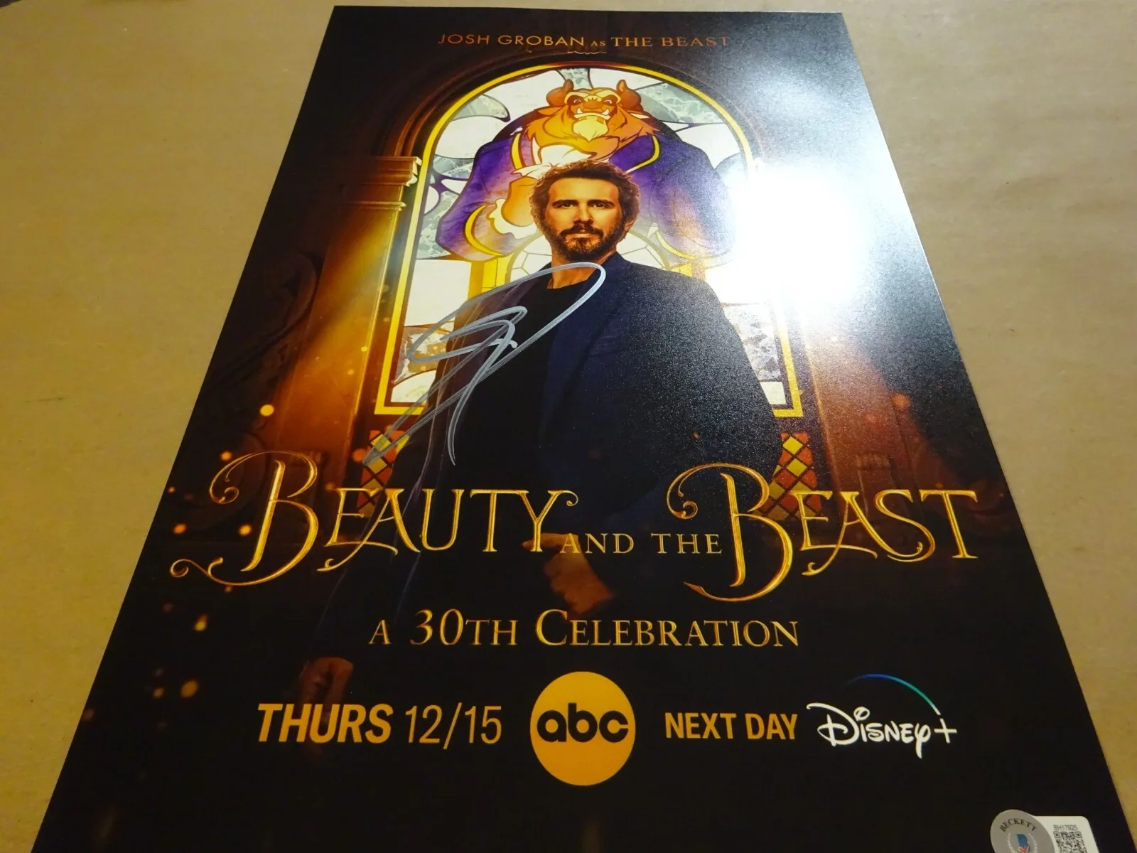 Signed Josh Groban Autographed 11x17 Beauty and the Beast Photo Beckett BAS COA, изображение 2