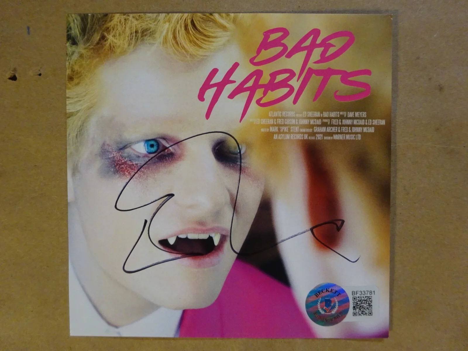 Autographed Ed Sheeran Signed Bad Habits CD Insert Beckett BAS COA, image 2