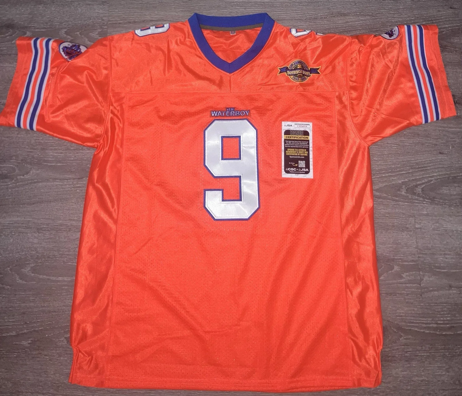 Allen Covert — ALLEN COVERT SIGNED AUTOGRAPHED THE WATERBOY BOUCHER XL JERSEY INSC JSA COA RARE, image 3
