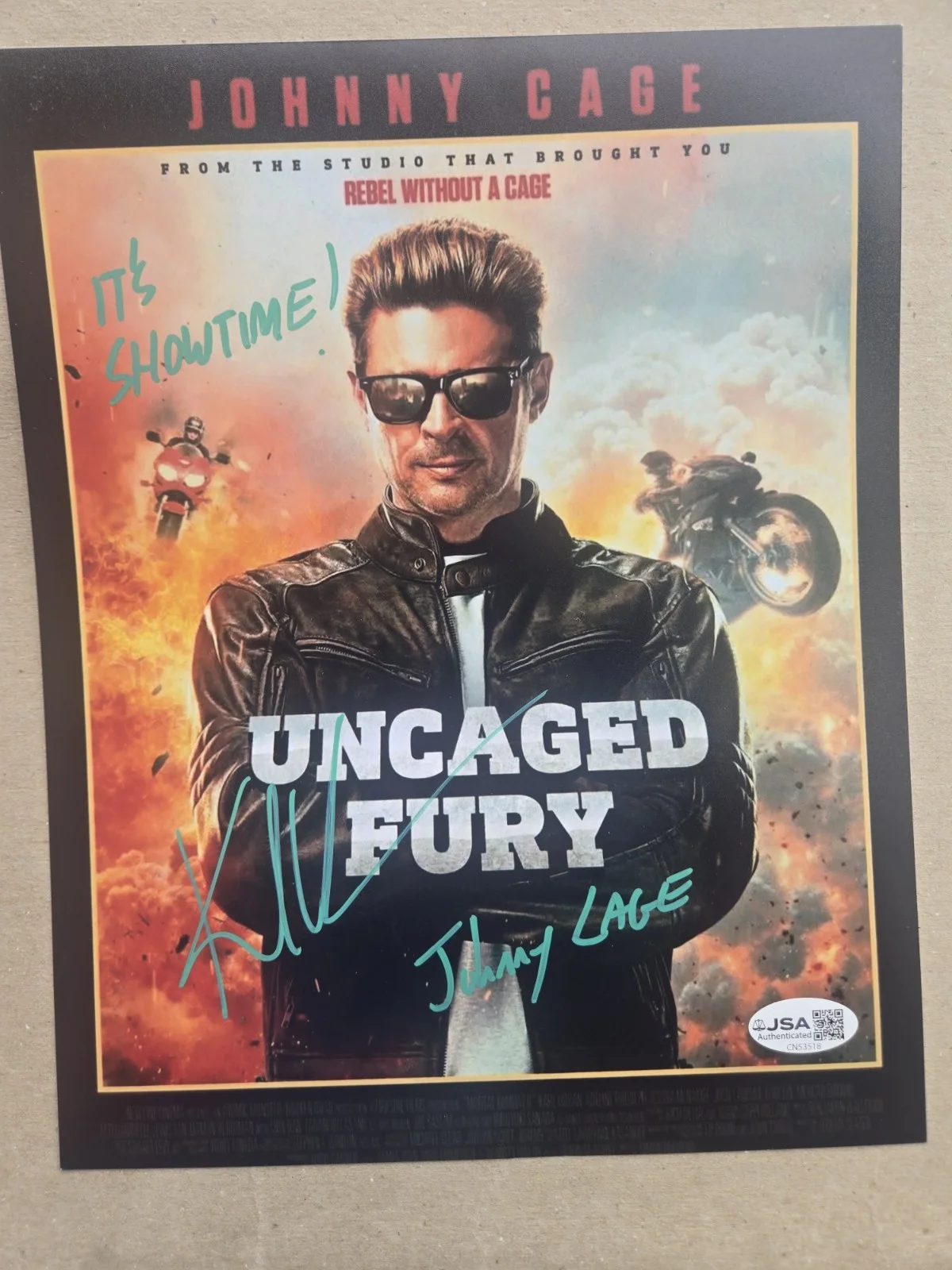 Karl Urban — Karl Urban Autographed JOHNNY CAGE 8x10 WITH QUOTE Mortal Kombat! JSA COA!