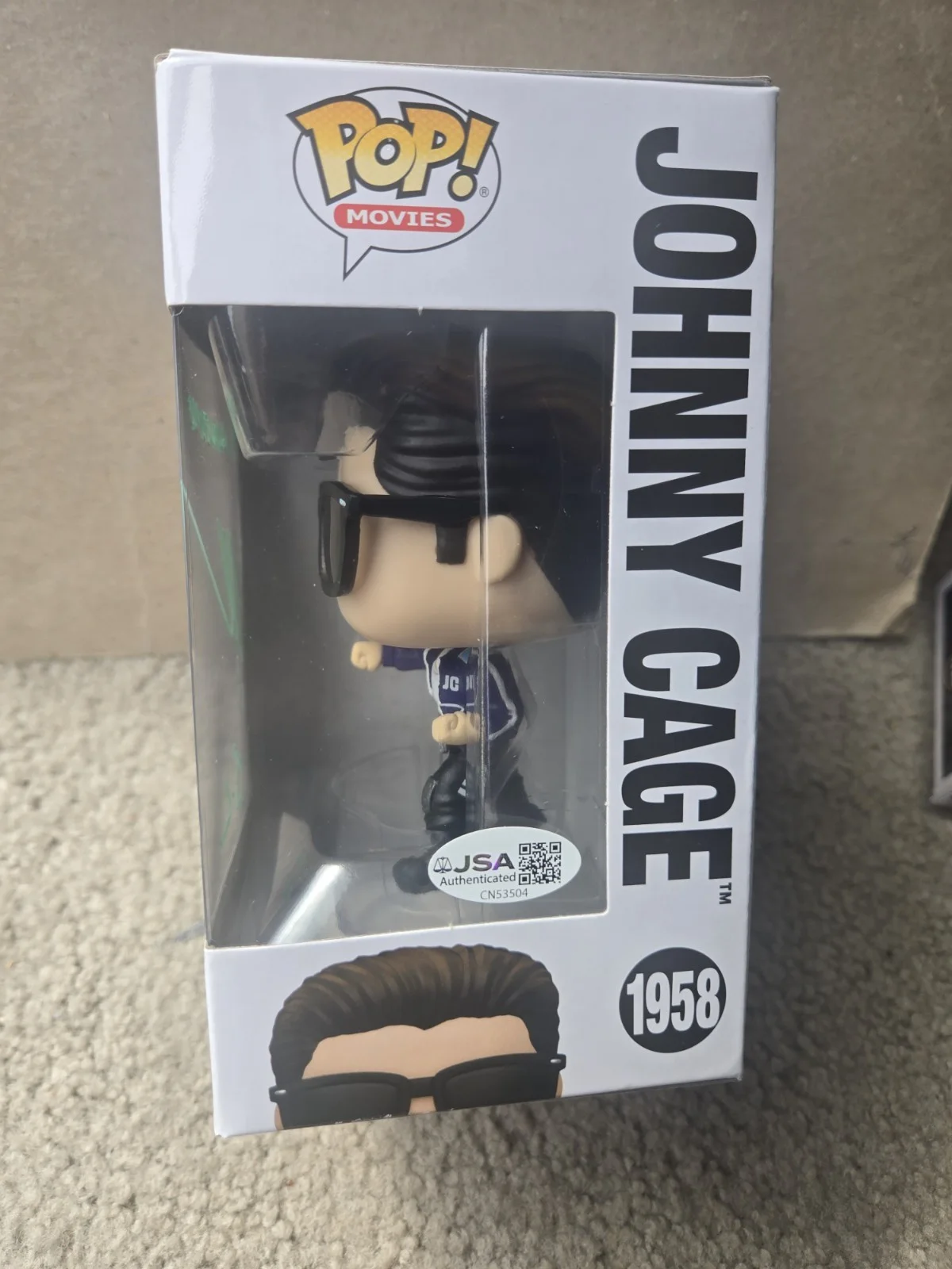 Karl Urban — Karl Urban SIGNED Johnny Cage Mortal Kombat 2 FUNKO POP with QUOTE! JSA COA, image 2