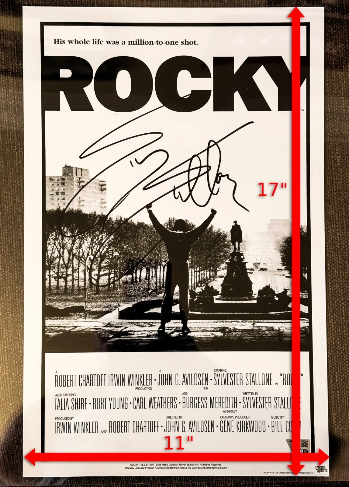 Sylvester Stallone — ROCKY Signed Poster (50th Anniversary) Sylvester Stallone FANATICS COA 1976-2026, изображение 5
