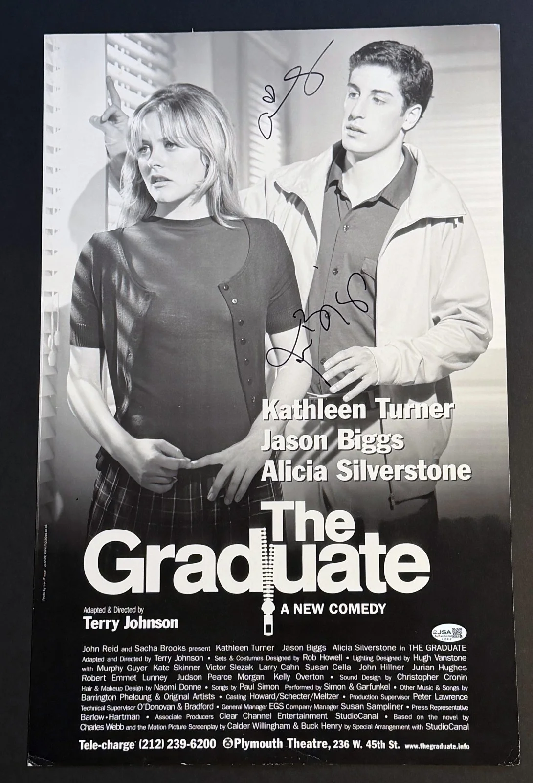 Alicia Silverstone, Jason Biggs — Alicia Silverstone, Jason Biggs SIGNED JSA COA 11x22 Graduate POSTER AUTOGRAPHED