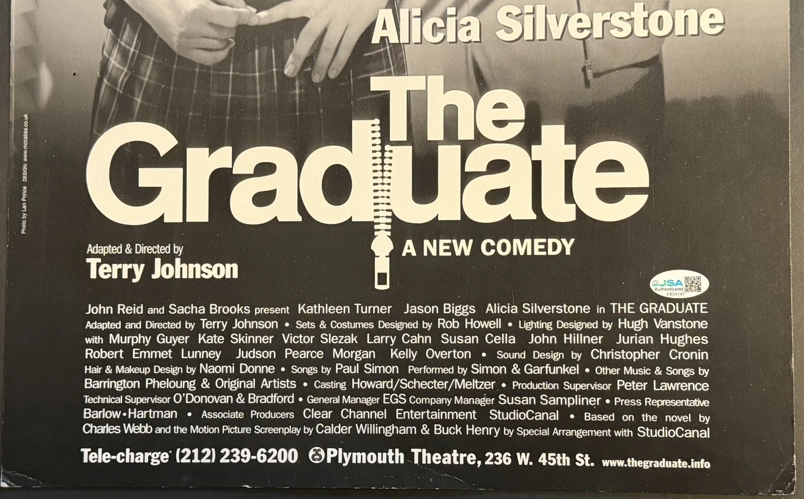 Alicia Silverstone, Jason Biggs — Alicia Silverstone, Jason Biggs SIGNED JSA COA 11x22 Graduate POSTER AUTOGRAPHED, изображение 2
