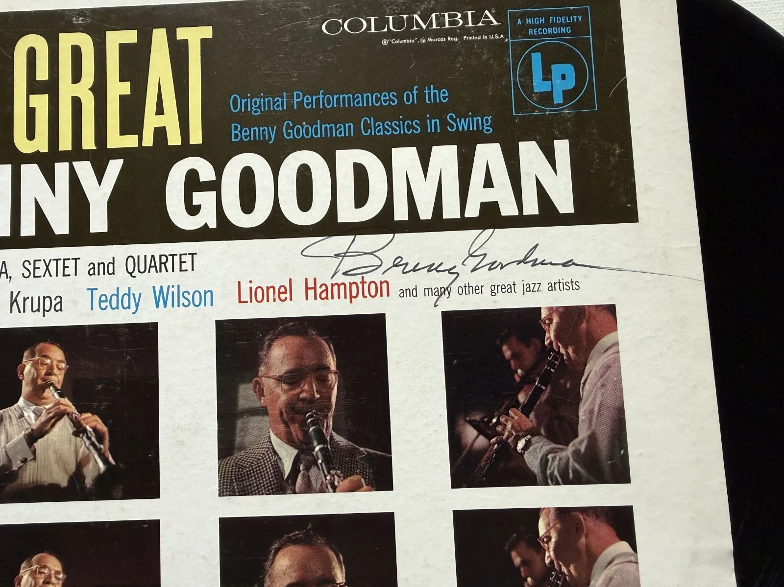 Benny Goodman Signed Autographed "The Great Benny Goodman" Record Album, изображение 2