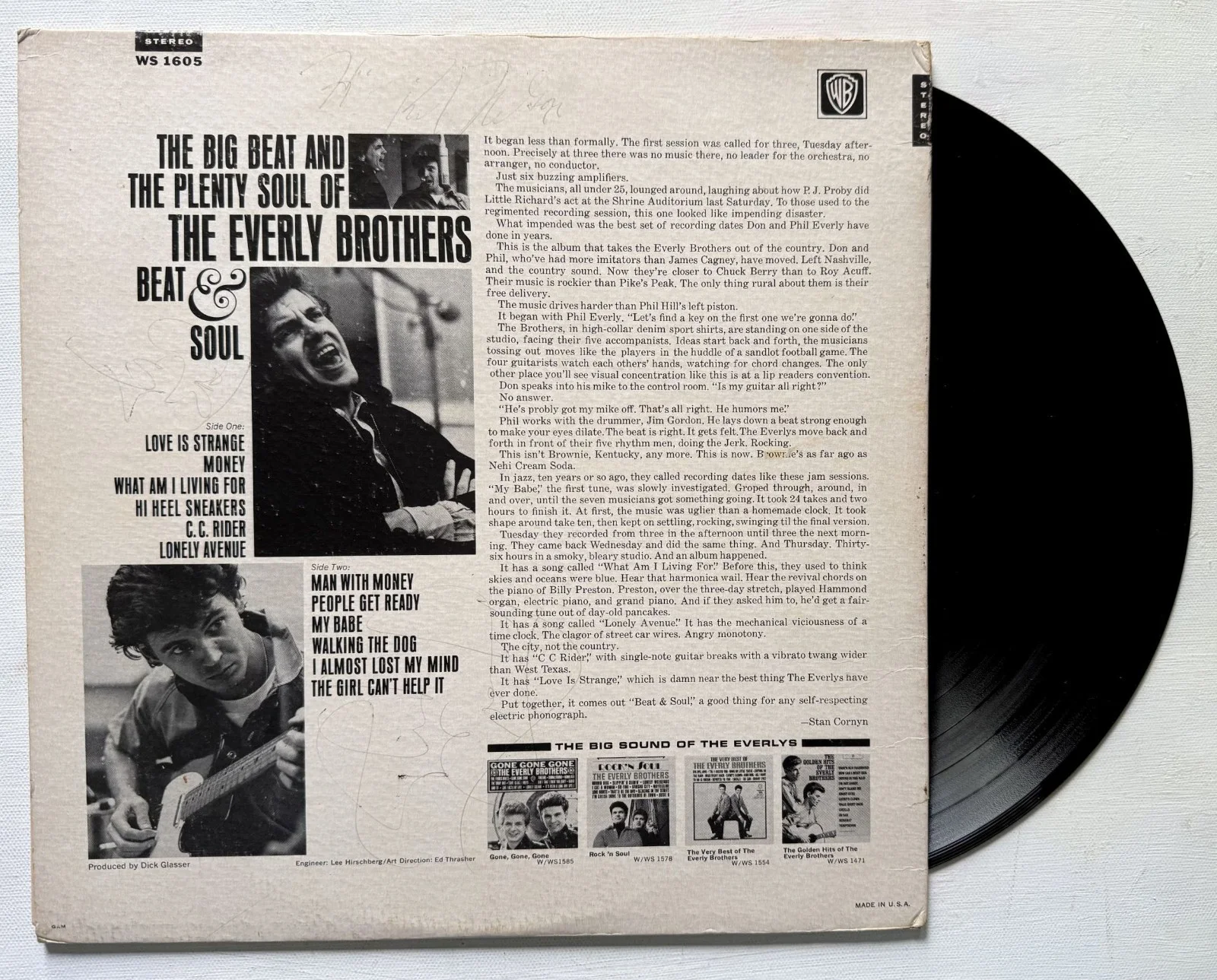 Don & Phil Everly & Rick Nelson Signed Autographed Record Album Cover, image 2