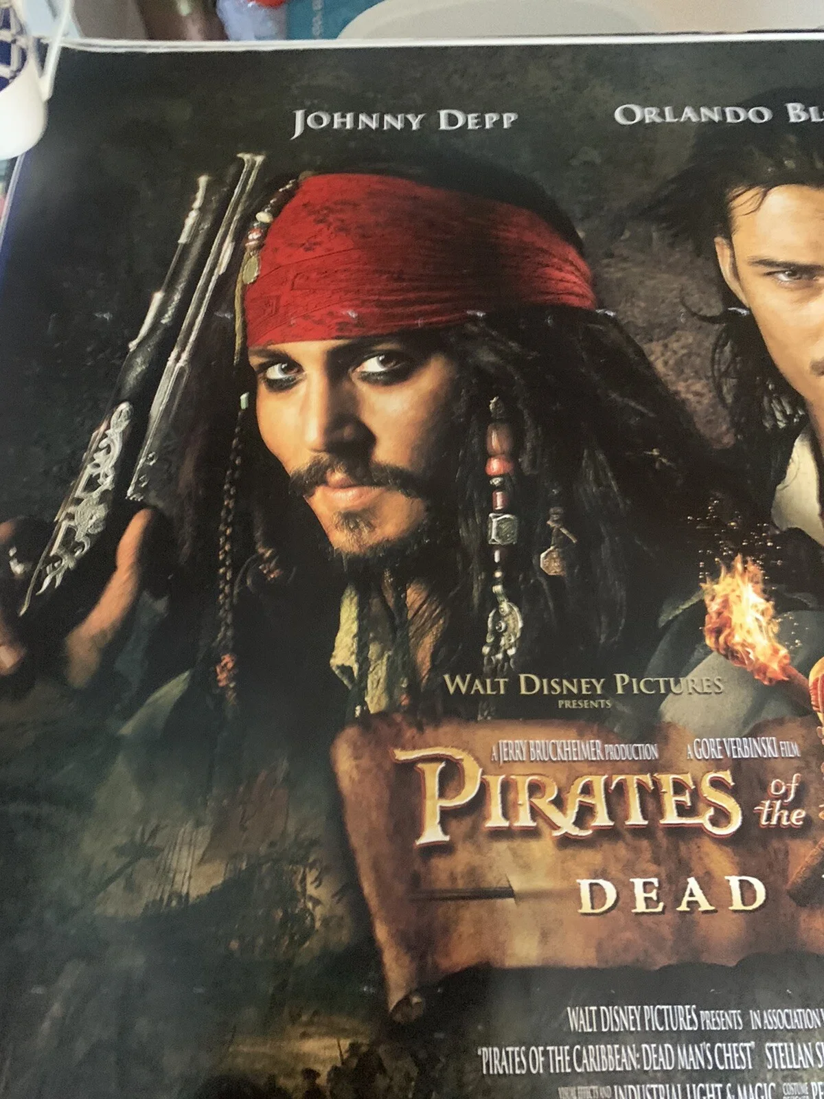 PIRATES OF CARIBBEAN DEAN MAN CHEST Original Quad Cinema 2006 ADVANCE DEPP BLOOM, изображение 2