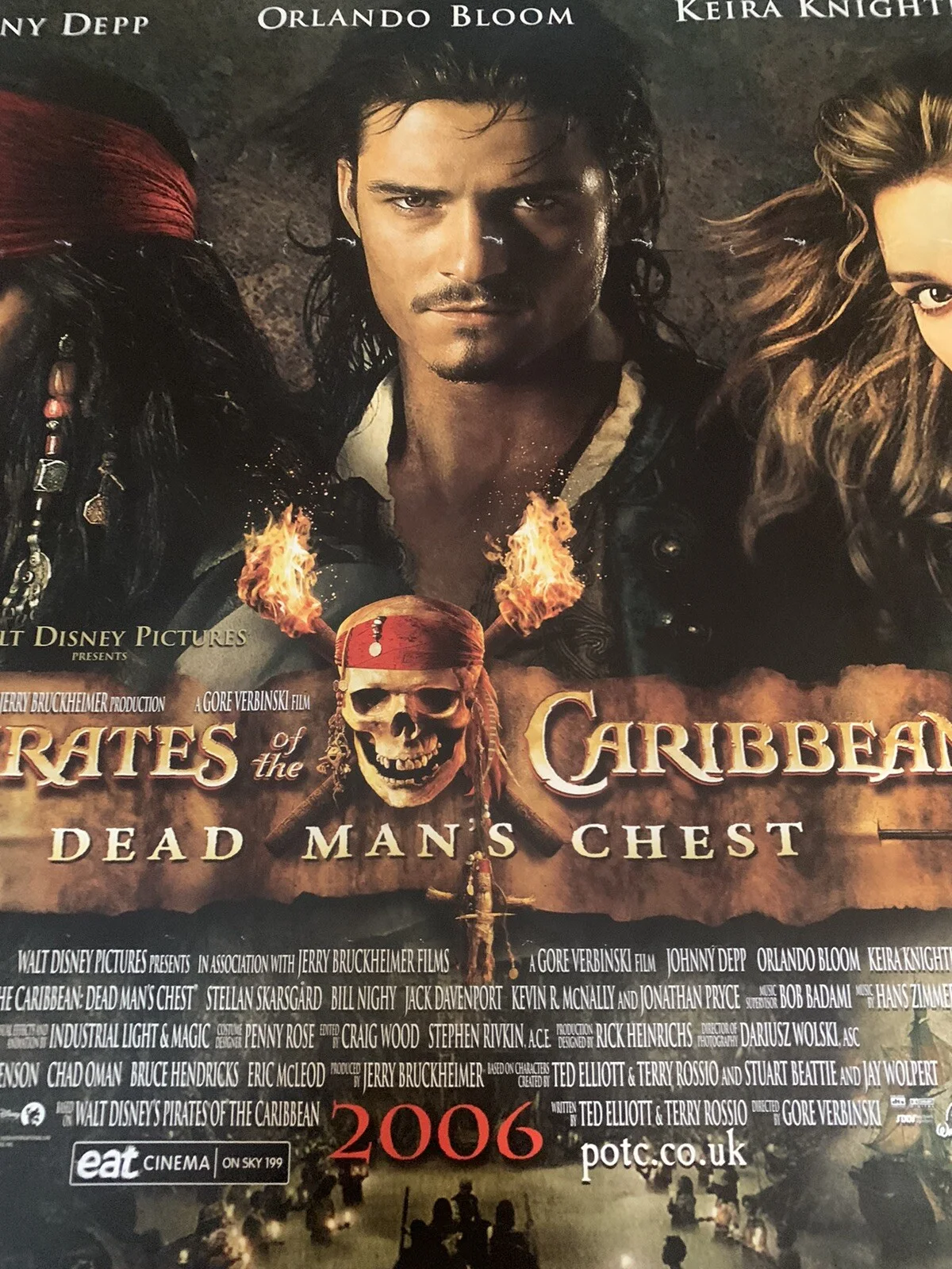 PIRATES OF CARIBBEAN DEAN MAN CHEST Original Quad Cinema 2006 ADVANCE DEPP BLOOM, изображение 3