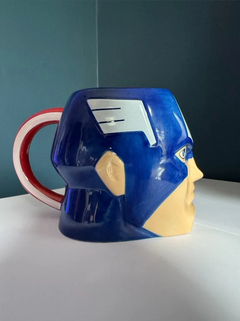 Marvel CAPTAIN AMERICA 3D Mug Blue Sculpted Ceramic Avengers Novelty Tea Coffee, изображение 2