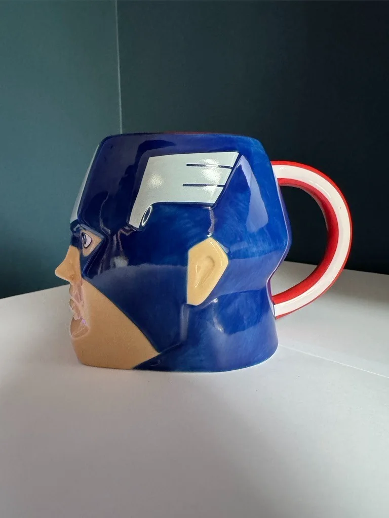 Marvel CAPTAIN AMERICA 3D Mug Blue Sculpted Ceramic Avengers Novelty Tea Coffee, изображение 4