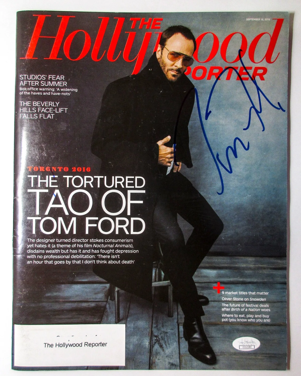 Tom Ford — Tom Ford Fashion Designer Signed HOLLYWOOD REPORTER Magazine EXACT Proof JSA COA, изображение 2