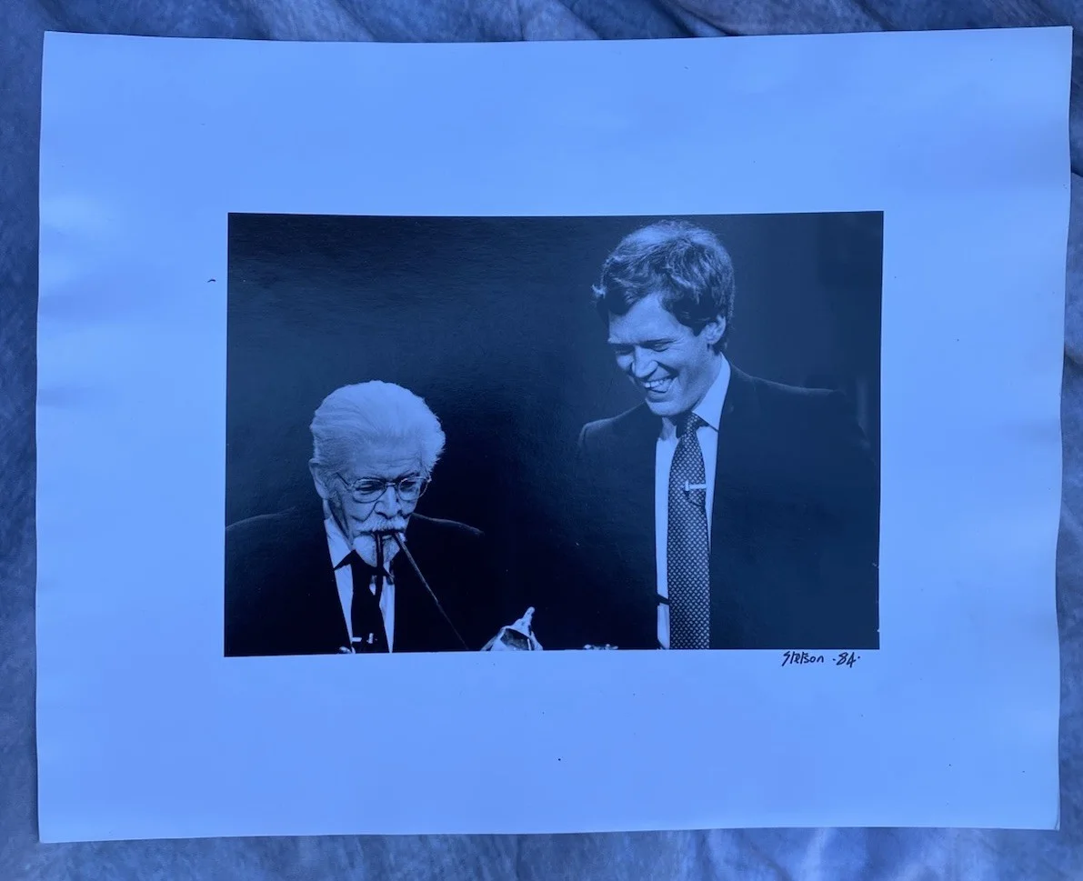 Carl Sandburg David Letterman 1984 Photograph Signed Stetson Vintage TV, изображение 2