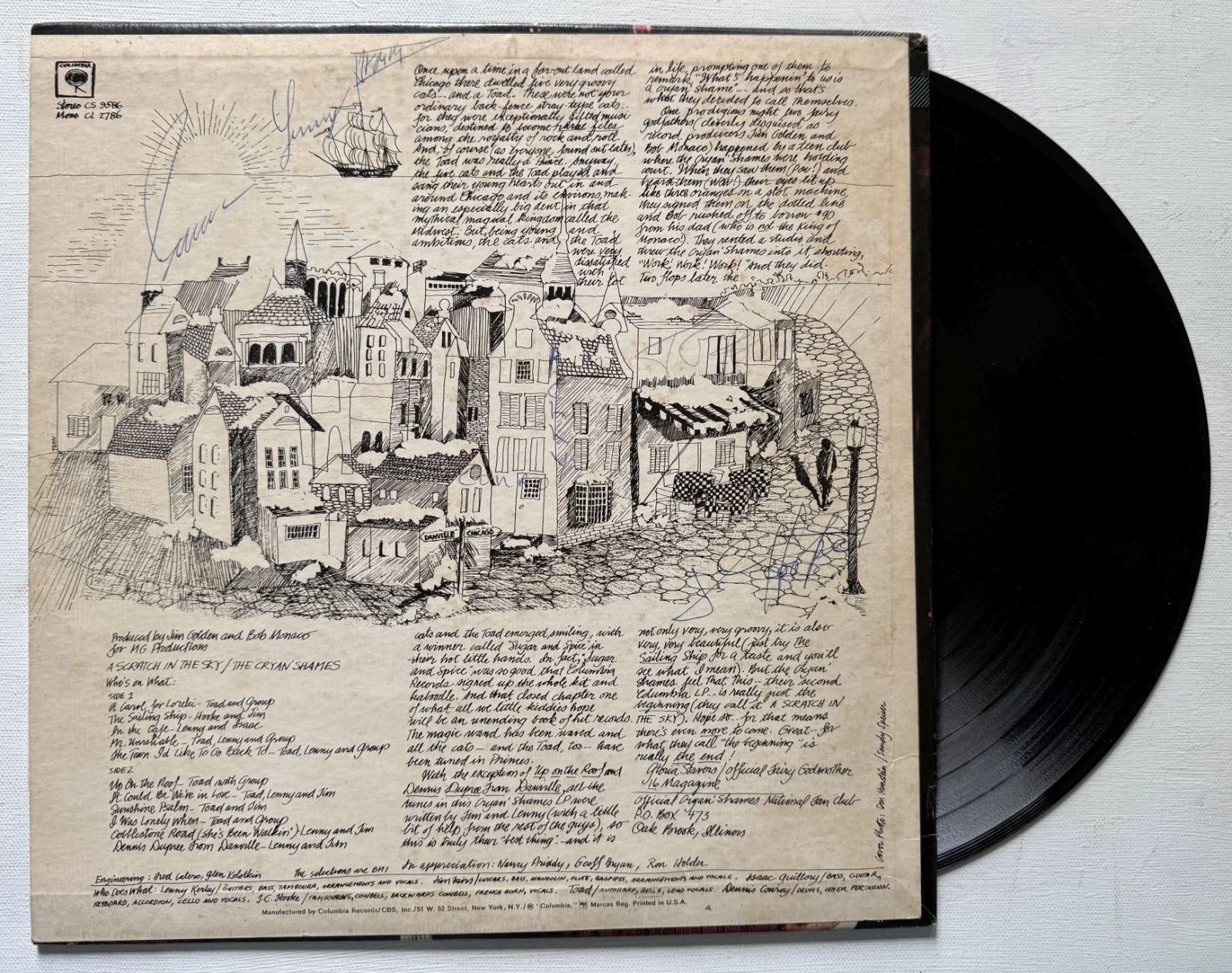 The Cryan' Shames Signed Autographed "A Scratch in the Sky" Record Album, изображение 2