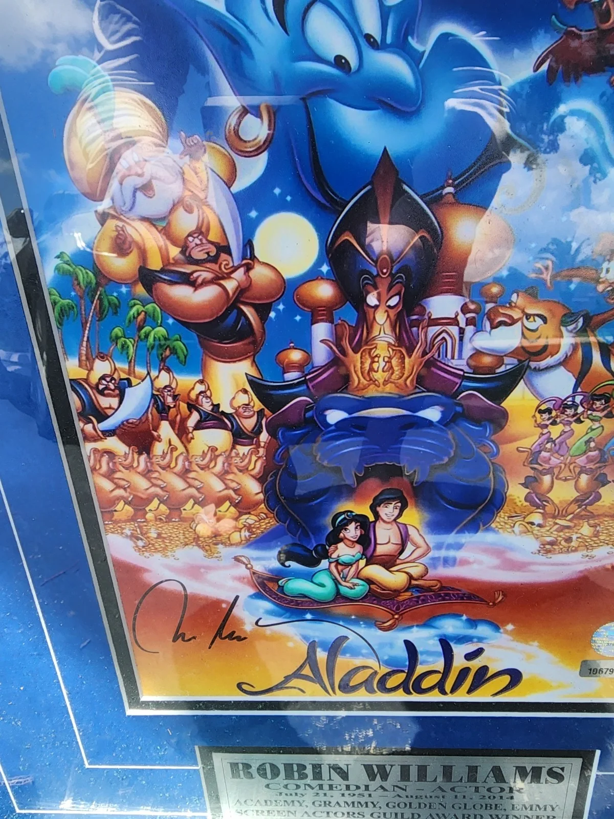 Robin Williams — Robin williams, the voice of aladdin signed aladdin color photo, изображение 4