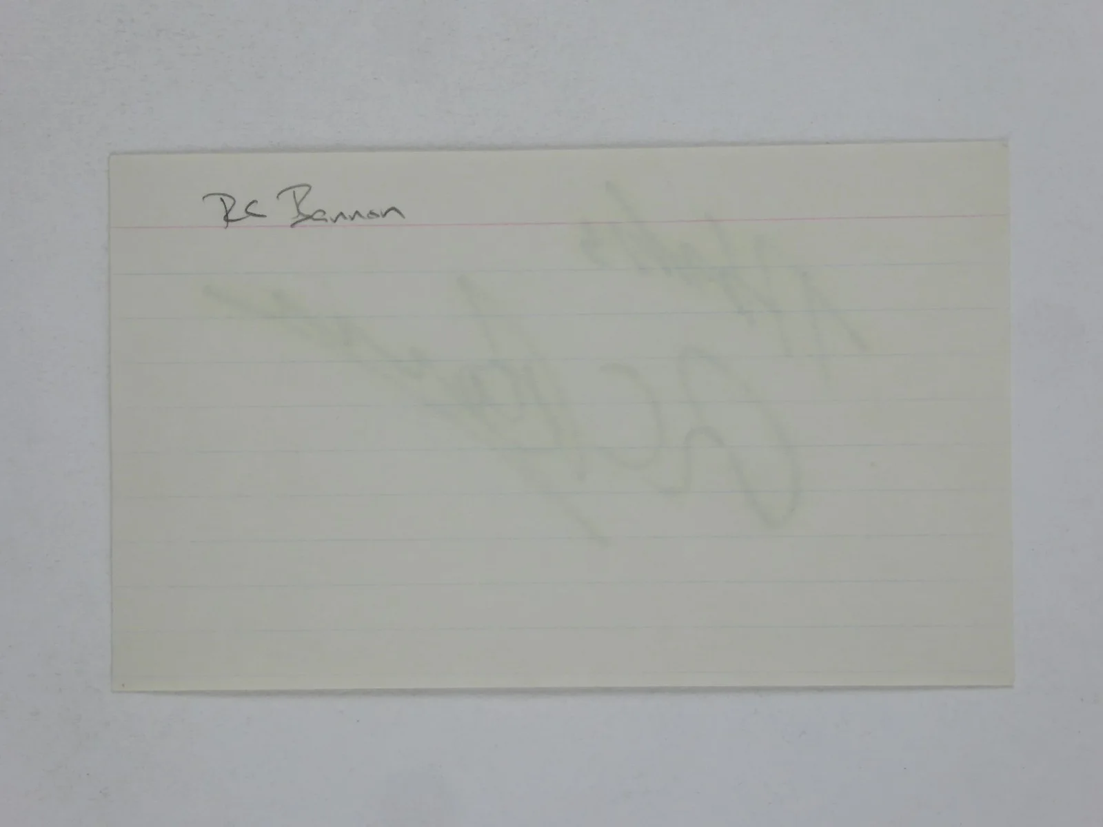 R.C. Bannon Hand Signed Autographed 3x5 Index Card Country Music Singer RC R. C., изображение 2